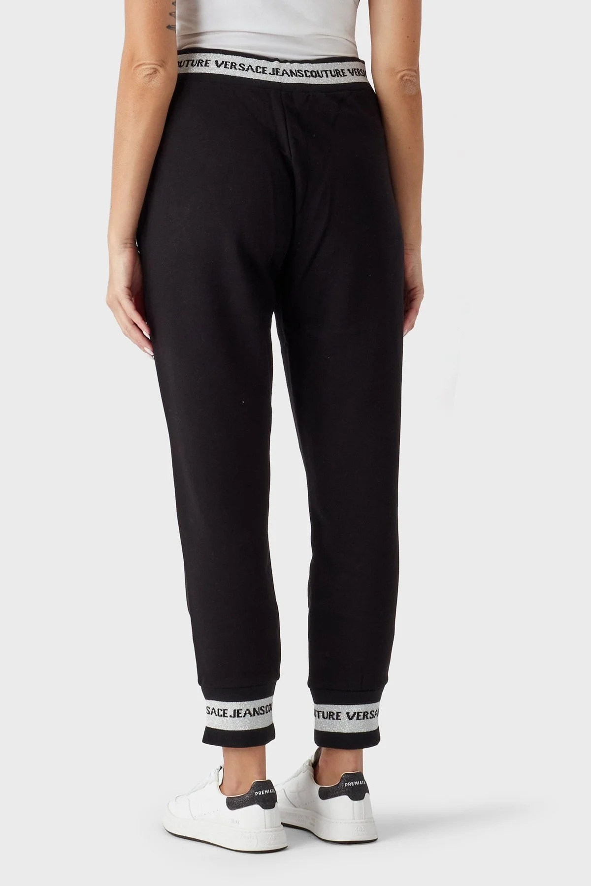 Versace Jeans Couture % 100 Pamuk Slim Fit Jogger Spor Bayan Pantolon 73HAAT07 CF00T S89 SİYAH - 3