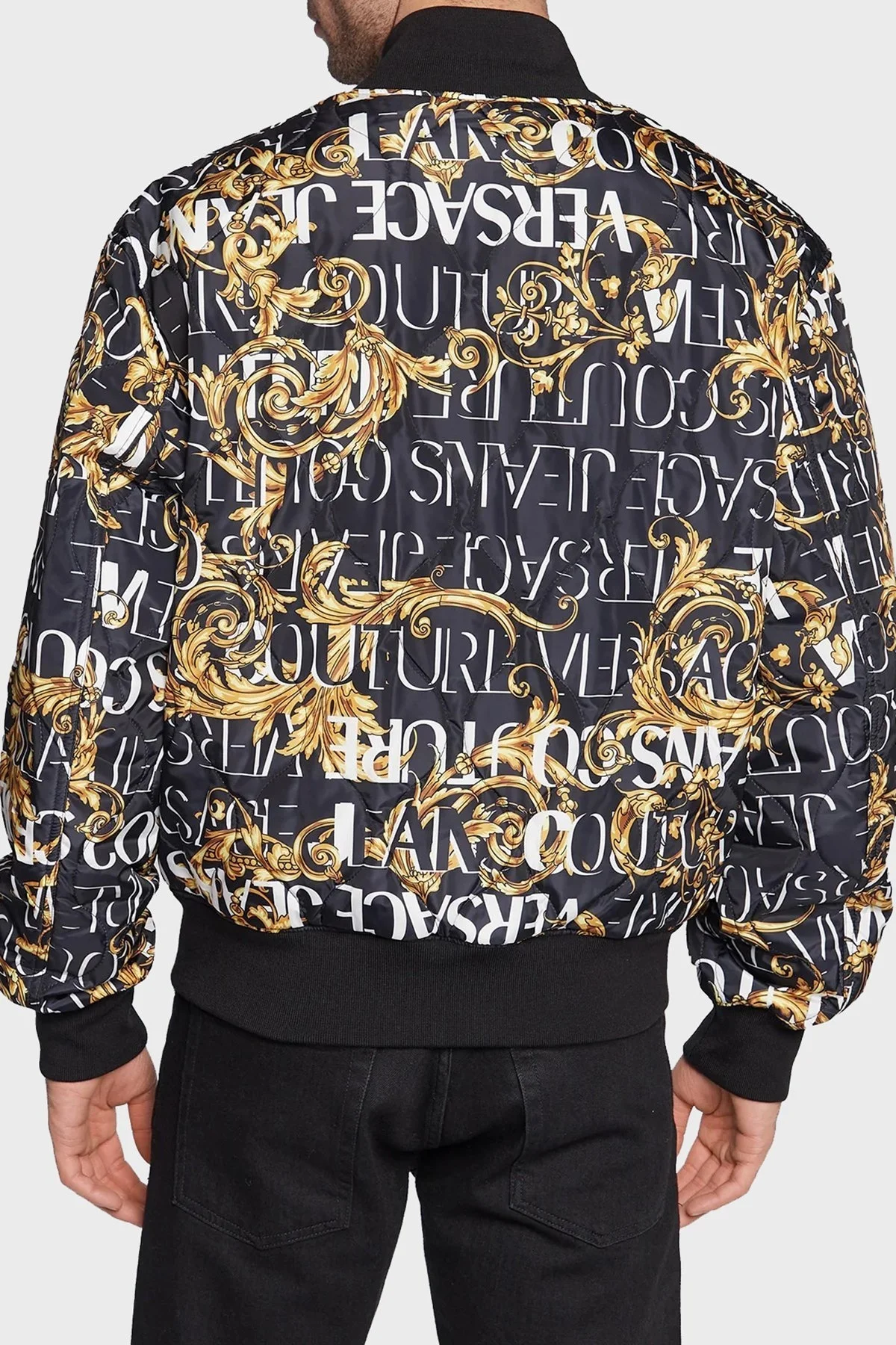 Versace Çift Taraflı Relaxed Fit Fermuarlı Kolej Yaka Bomber Erkek Ceket 73GAS4D0 CQS43 G89 SİYAH - 4