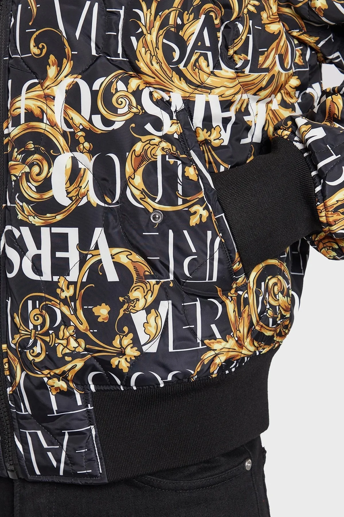Versace Çift Taraflı Relaxed Fit Fermuarlı Kolej Yaka Bomber Erkek Ceket 73GAS4D0 CQS43 G89 SİYAH - 6