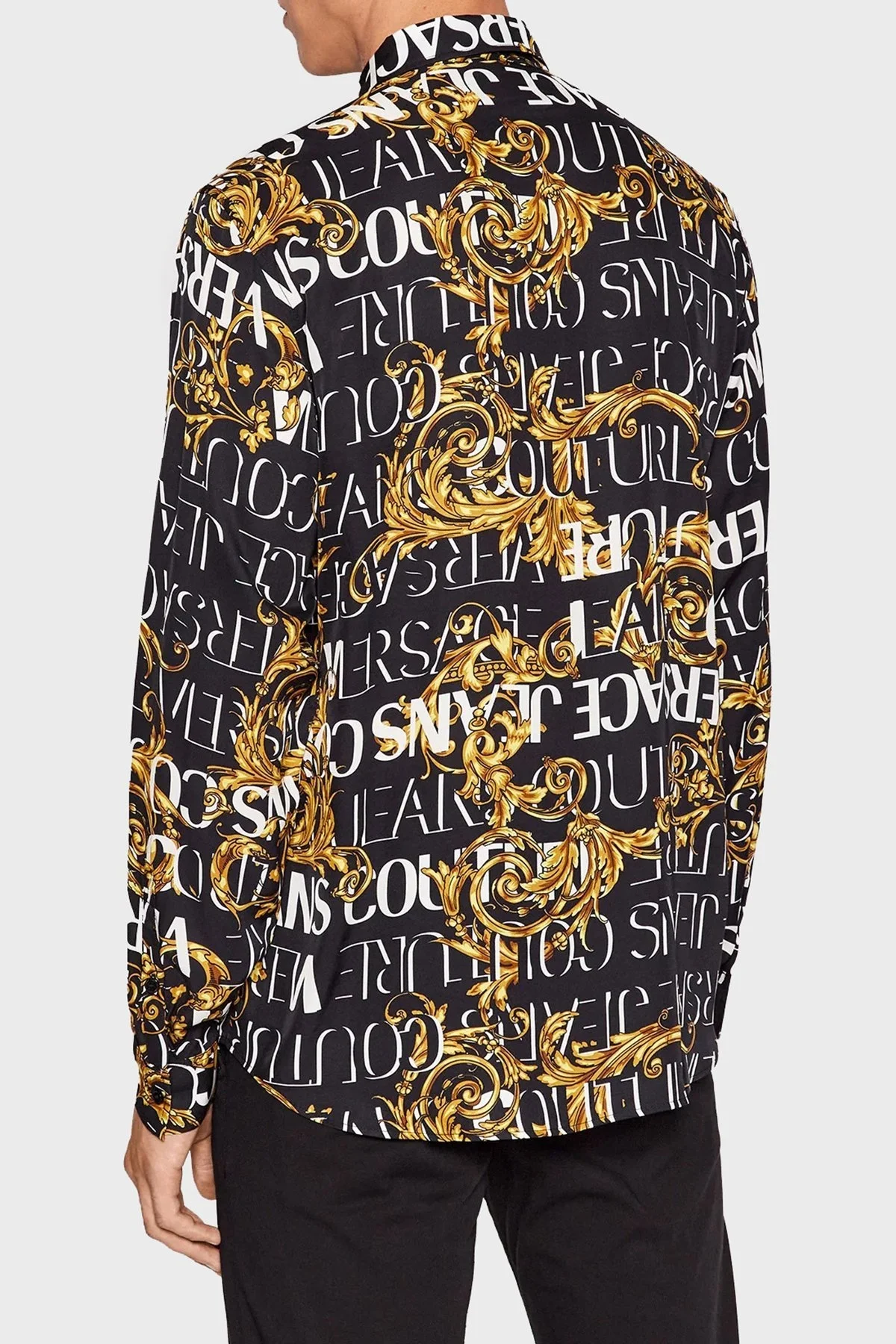 Versace Desenli Relaxed Fit Uzun Kollu Erkek Gömlek 73GAL2R0 NS153 G89 SİYAH - 3