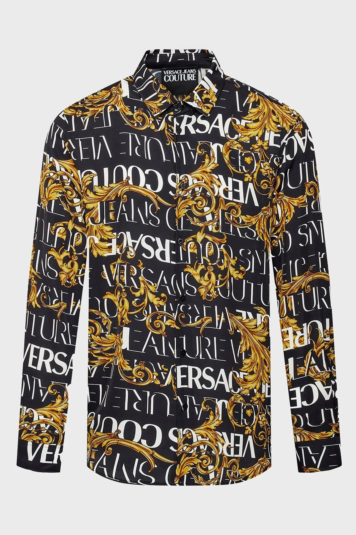 Versace Desenli Relaxed Fit Uzun Kollu Erkek Gömlek 73GAL2R0 NS153 G89 SİYAH - 5