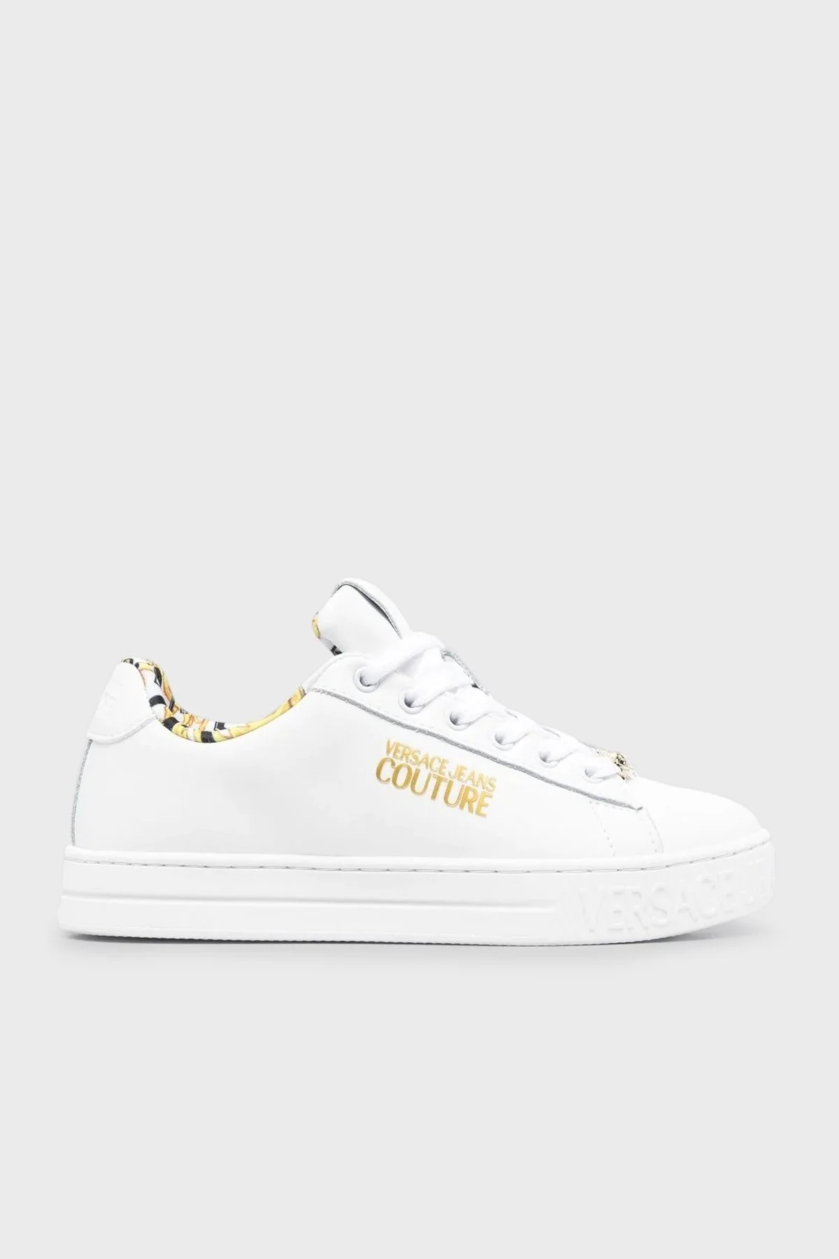 Versace Jeans Couture Hakiki Deri Sneaker Bayan Ayakkabı 74VA3SKL ZP236 003 BEYAZ - 1