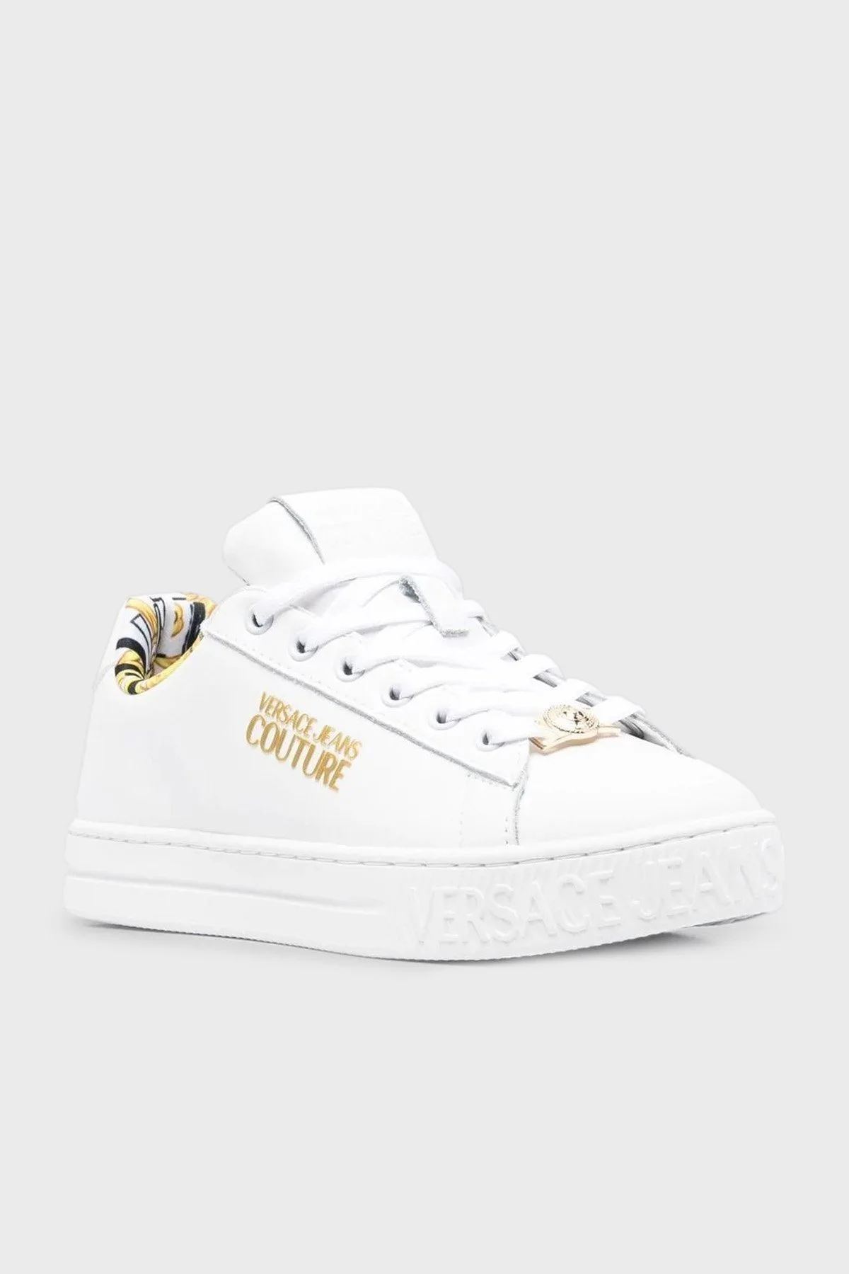 Versace Jeans Couture Hakiki Deri Sneaker Bayan Ayakkabı 74VA3SKL ZP236 003 BEYAZ - 2