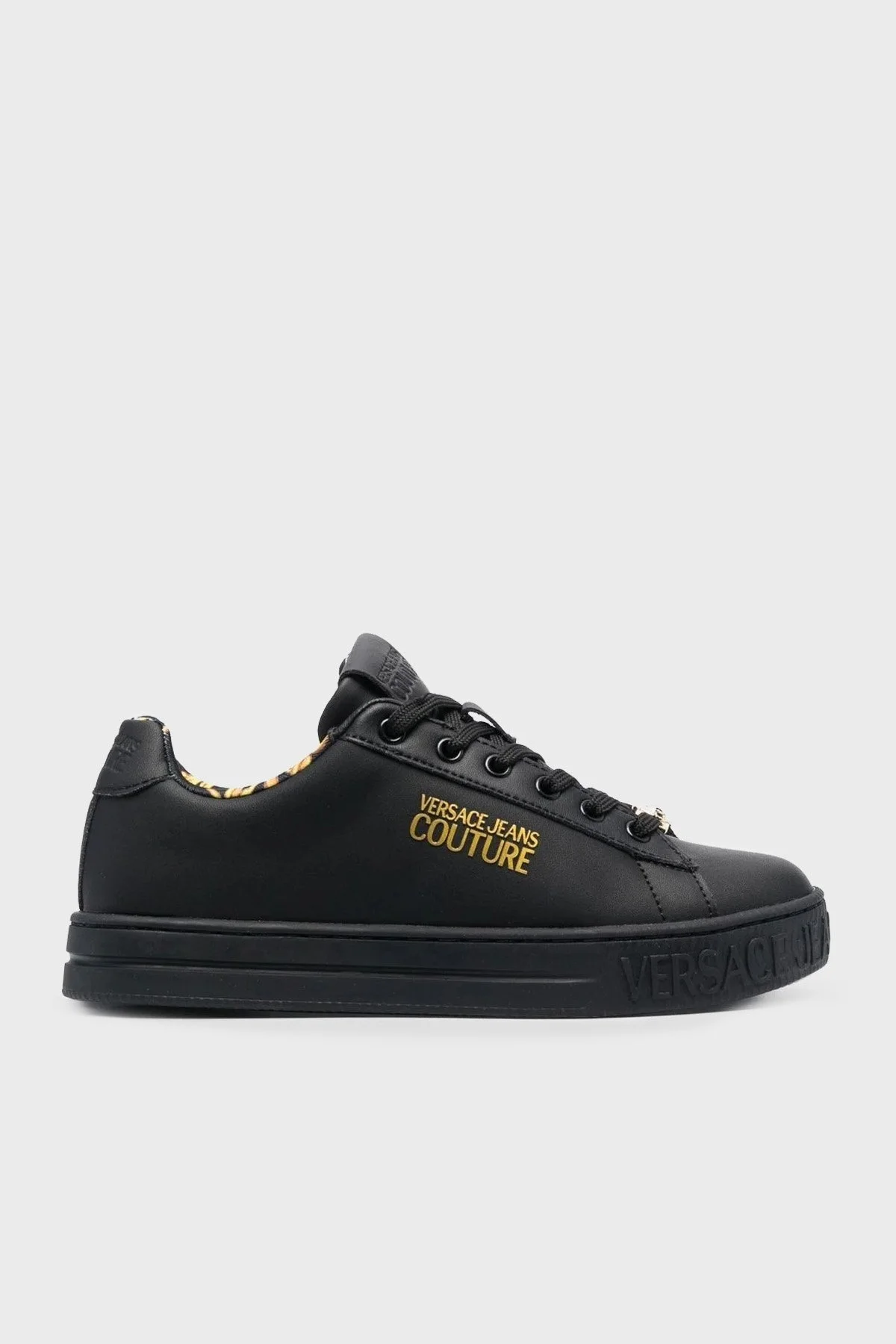 Versace Jeans Couture Hakiki Deri Sneaker Bayan Ayakkabı 74VA3SKL ZP236 899 SİYAH - 1