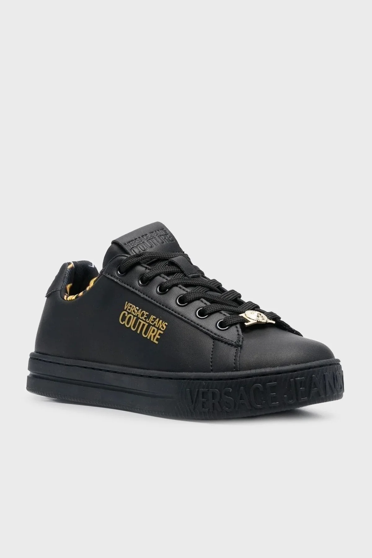 Versace Jeans Couture Hakiki Deri Sneaker Bayan Ayakkabı 74VA3SKL ZP236 899 SİYAH - 2