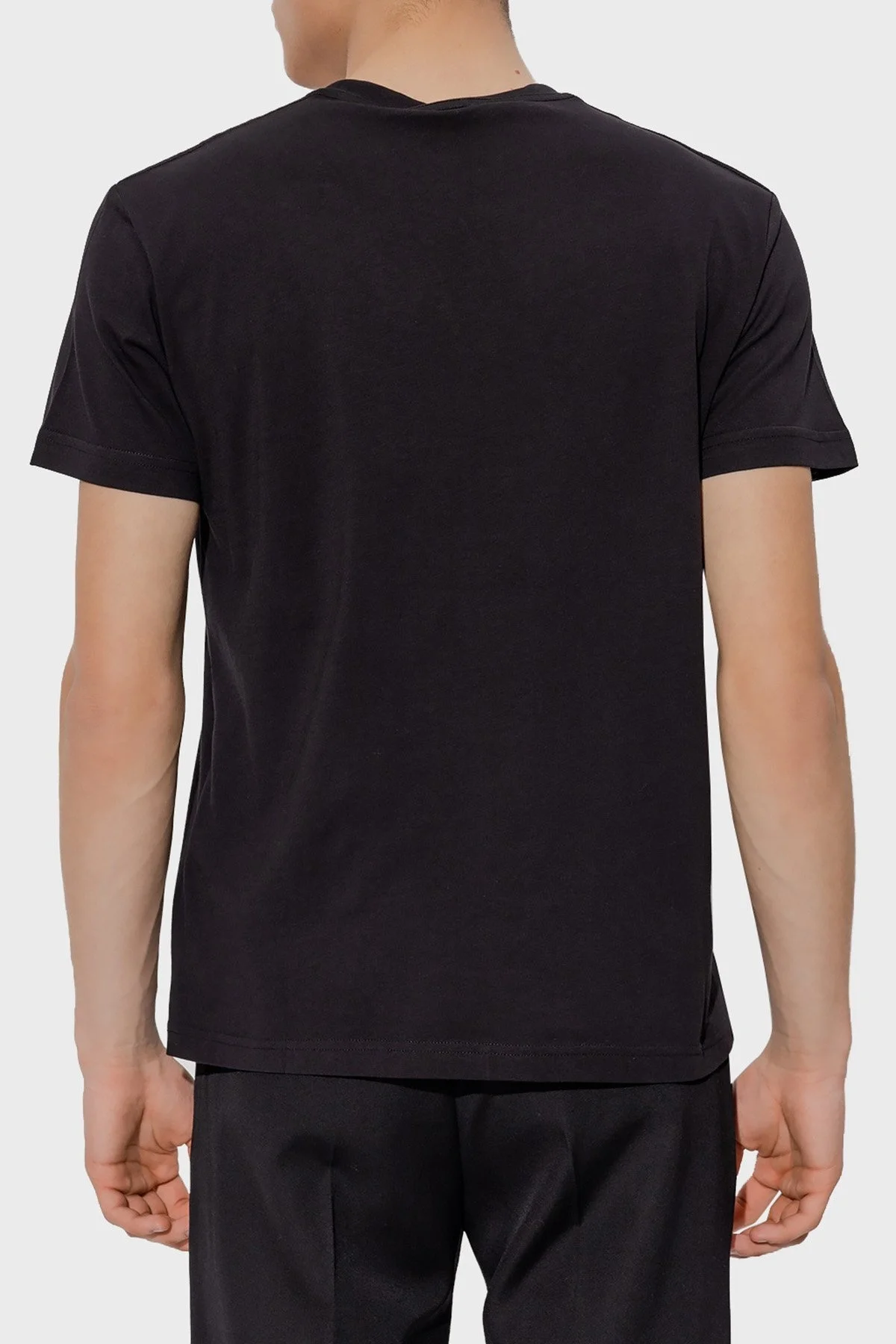 Versace Jeans Couture % 100 Pamuk Bisiklet Yaka Regular Fit Erkek T Shirt 74GAHT06 CJ00T L01 SİYAH - 2