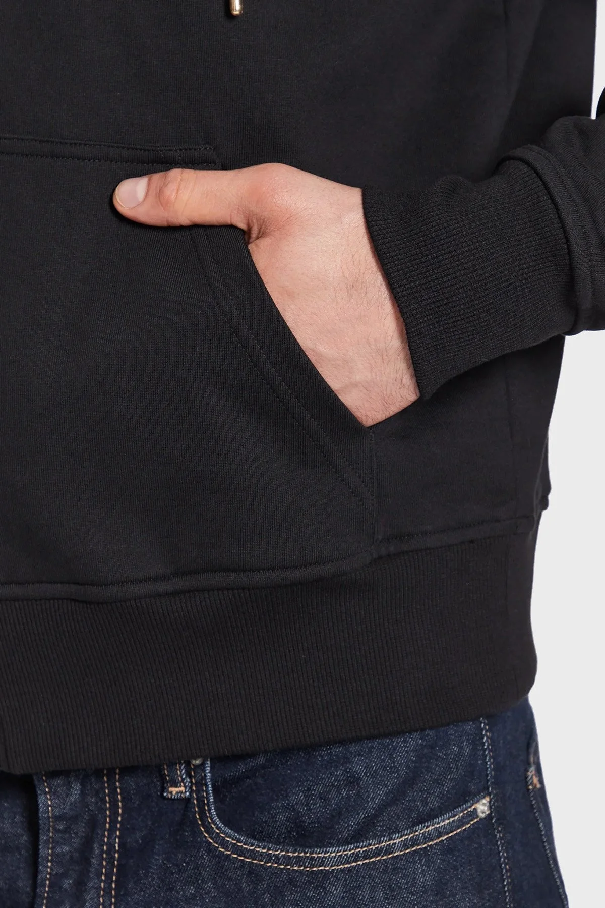 Versace Jeans Couture % 100 Pamuk Kapüşonlu Fermuarlı Cepli Regular Fit Erkek Sweat 74GAIY01 CF00Y 899 SİYAH - 9