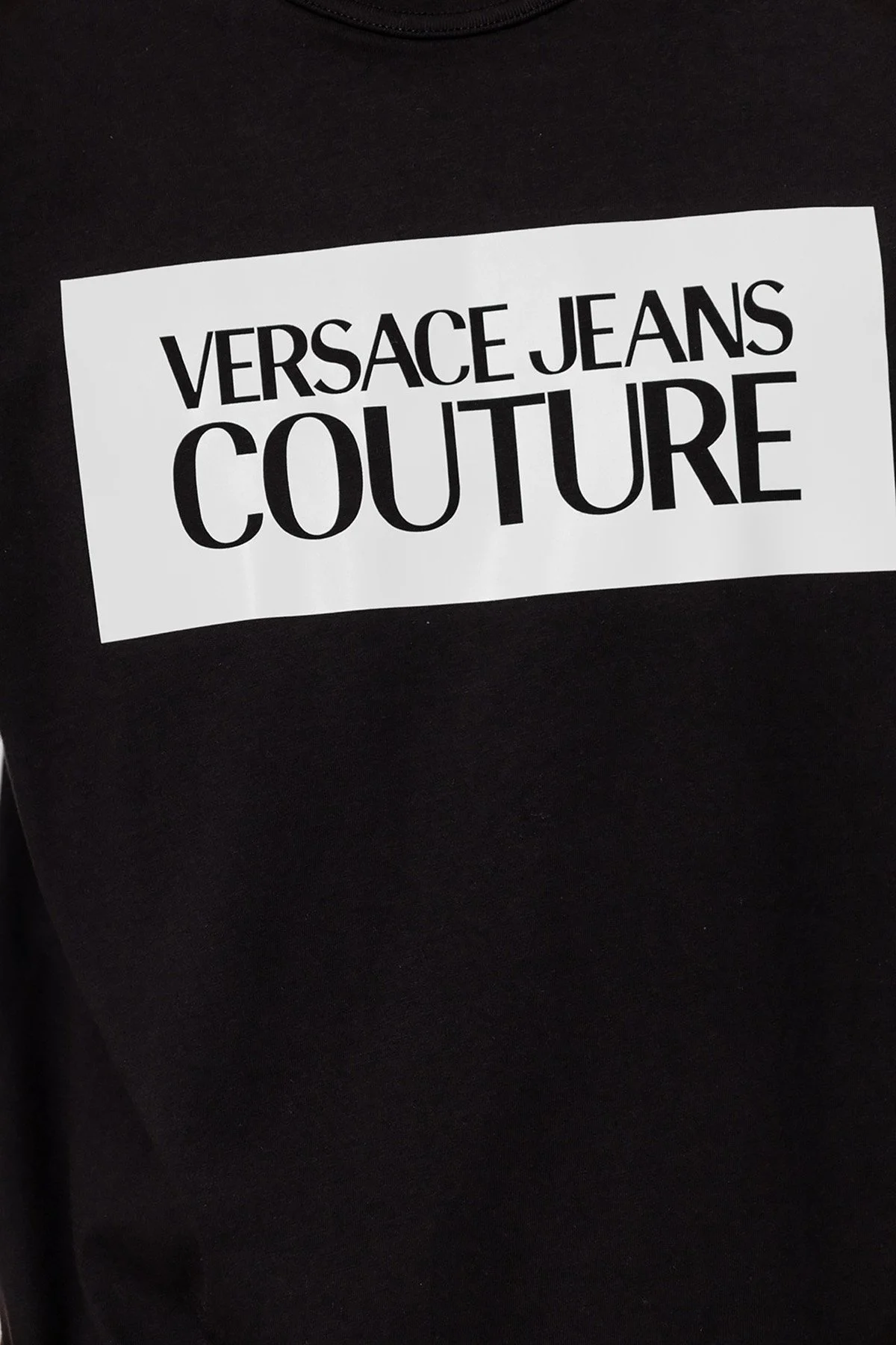 Versace Jeans Couture % 100 Pamuk Logo Baskılı Bisiklet Yaka Regular Fit Erkek T Shirt 74GAHF07 CJ03F 899 SİYAH - 4