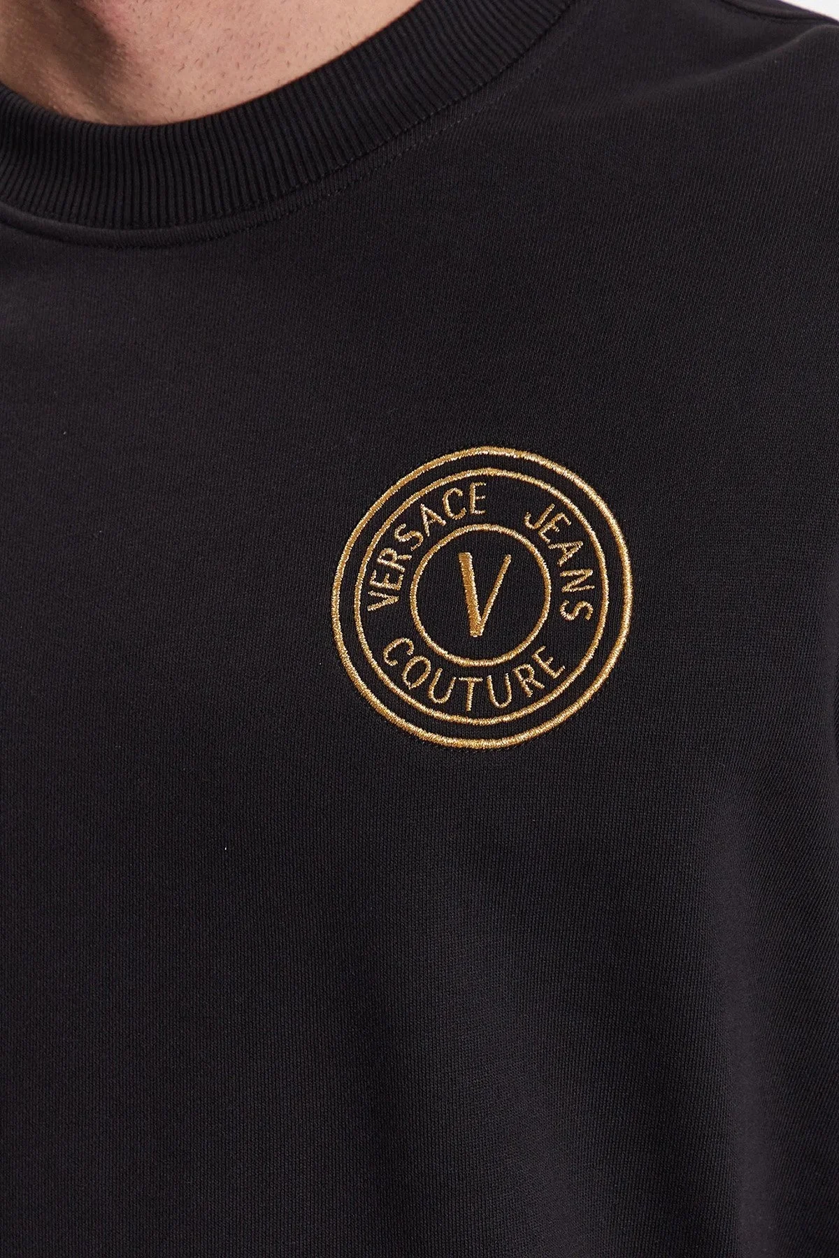 Versace Jeans Couture % 100 Pamuk Logolu Bisiklet Yaka Regular Fit Erkek Sweat 74GAIT07 CF01T G89 SİYAH - 3