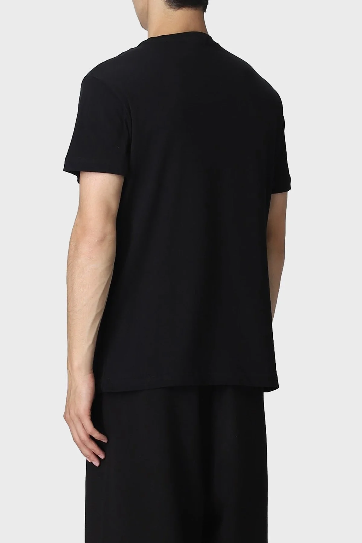 Versace Jeans Couture % 100 Pamuk Logolu Bisiklet Yaka Regular Fit Erkek T Shirt 74GAHG02 CJ00G G89 SİYAH - 2