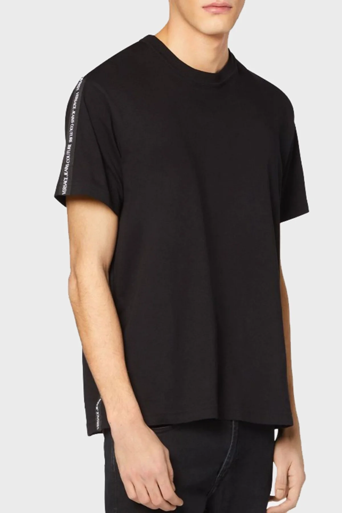 Versace Jeans Couture % 100 Pamuk Regular Fit Bisiklet Yaka Erkek T Shirt 73GAH6R4 J0001 899 SİYAH - 1