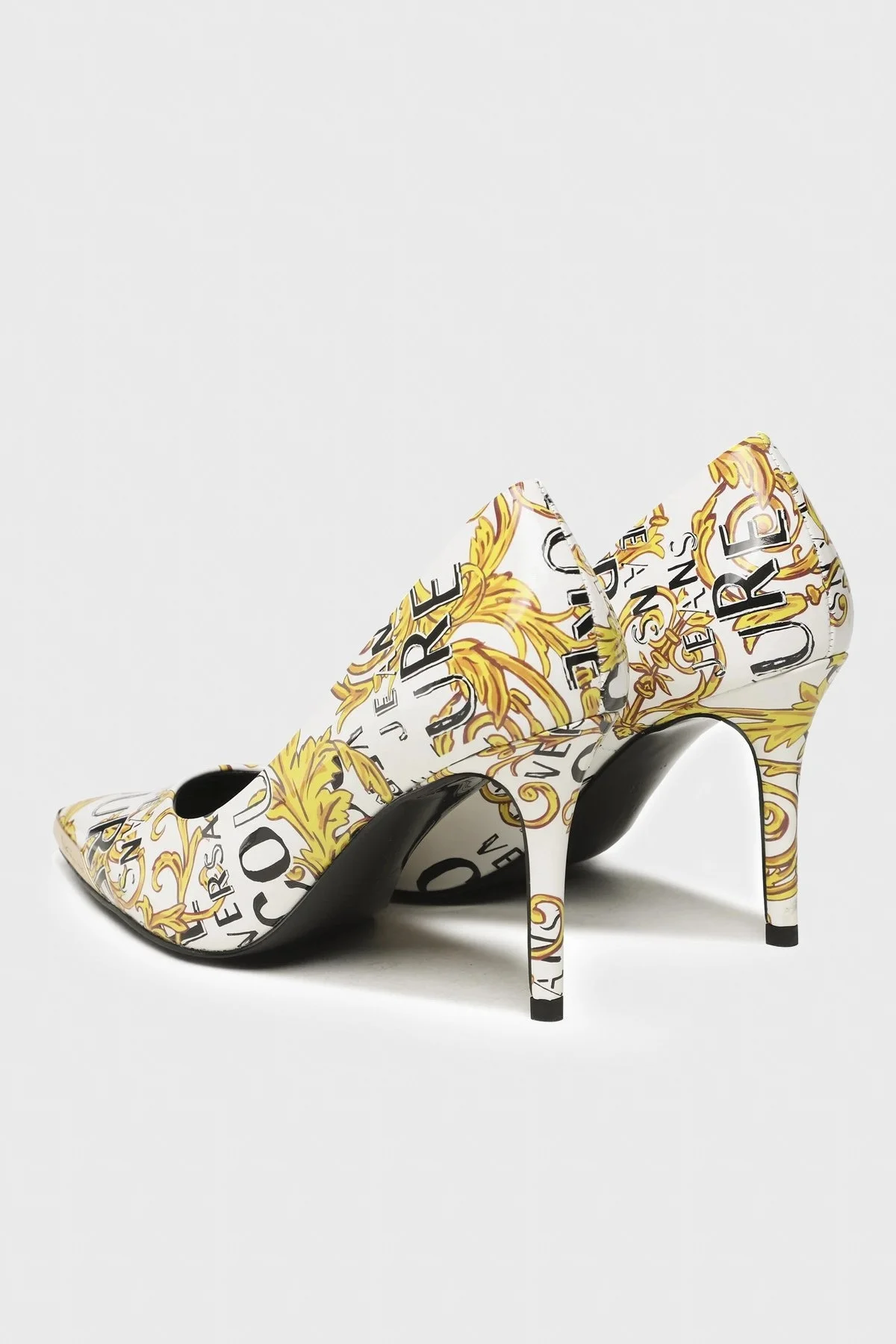 Versace Jeans Couture Barok Desenli Topuklu Bayan Ayakkabı 74VA3S50 ZS366 G03 BEYAZ - 3