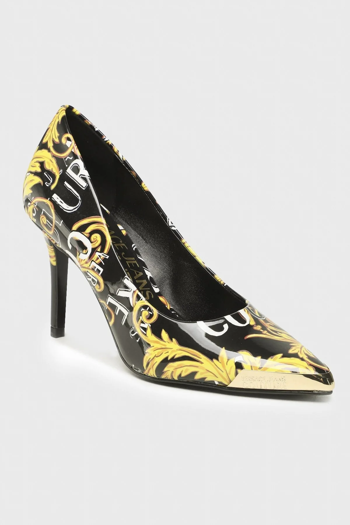 Versace Jeans Couture Barok Desenli Topuklu Bayan Ayakkabı 74VA3S50 ZS366 G89 SİYAH - 2