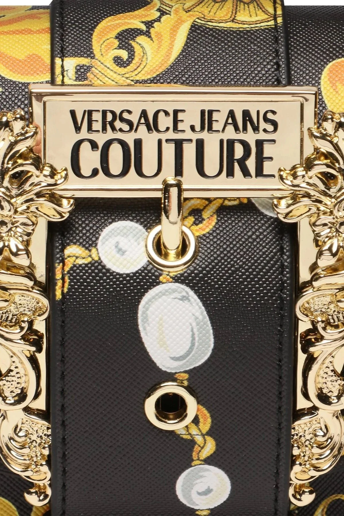 Versace Jeans Couture Barok Desenli Zincir Askılı Tote Bayan Çanta 75VA4BF6 ZS807 G89 SİYAH - 2
