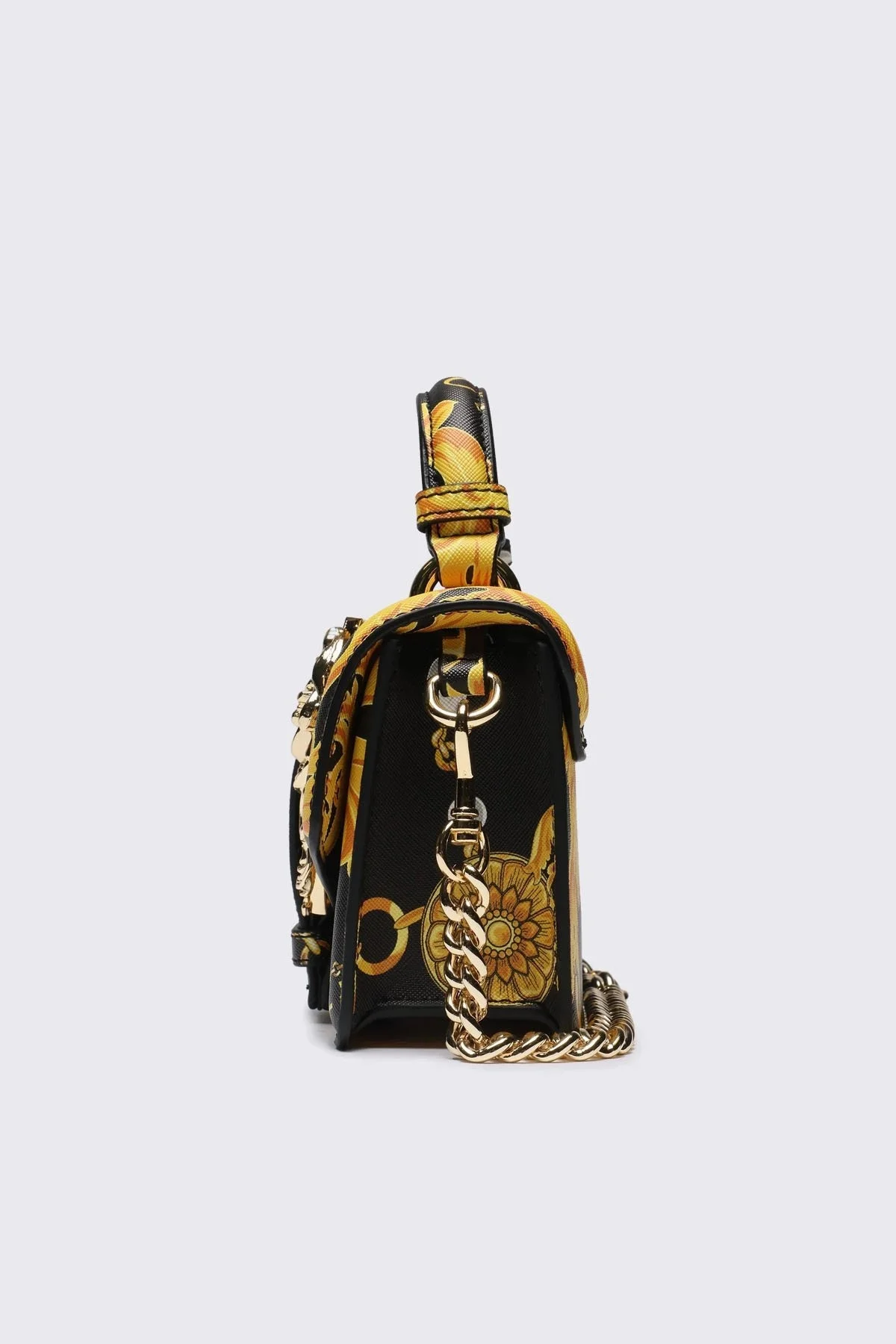 Versace Jeans Couture Barok Desenli Zincir Askılı Tote Bayan Çanta 75VA4BF6 ZS807 G89 SİYAH - 3