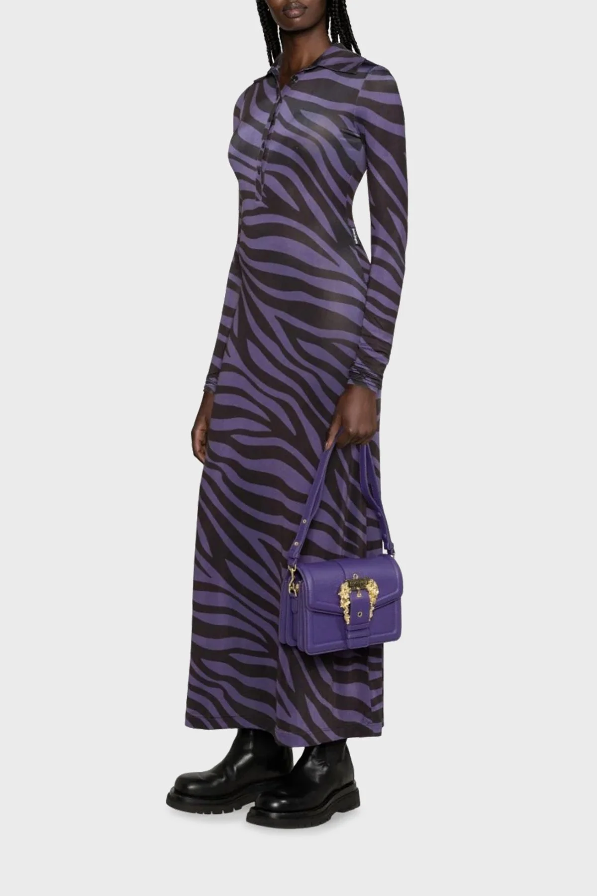 Versace Jeans Couture Barok Tokalı Ayarlanabilir Askılı Bayan Çanta 75VA4BF1 ZS413 308 MOR - 2