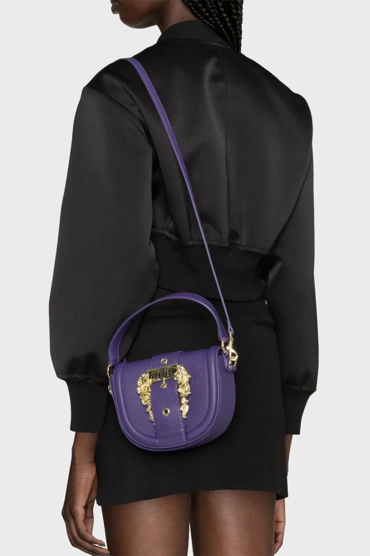 Versace Jeans Couture Barok Tokalı Çıkarılabilir Omuz Askılı Tote Bayan Çanta 75VA4BF2 ZS413 308 MOR - 3