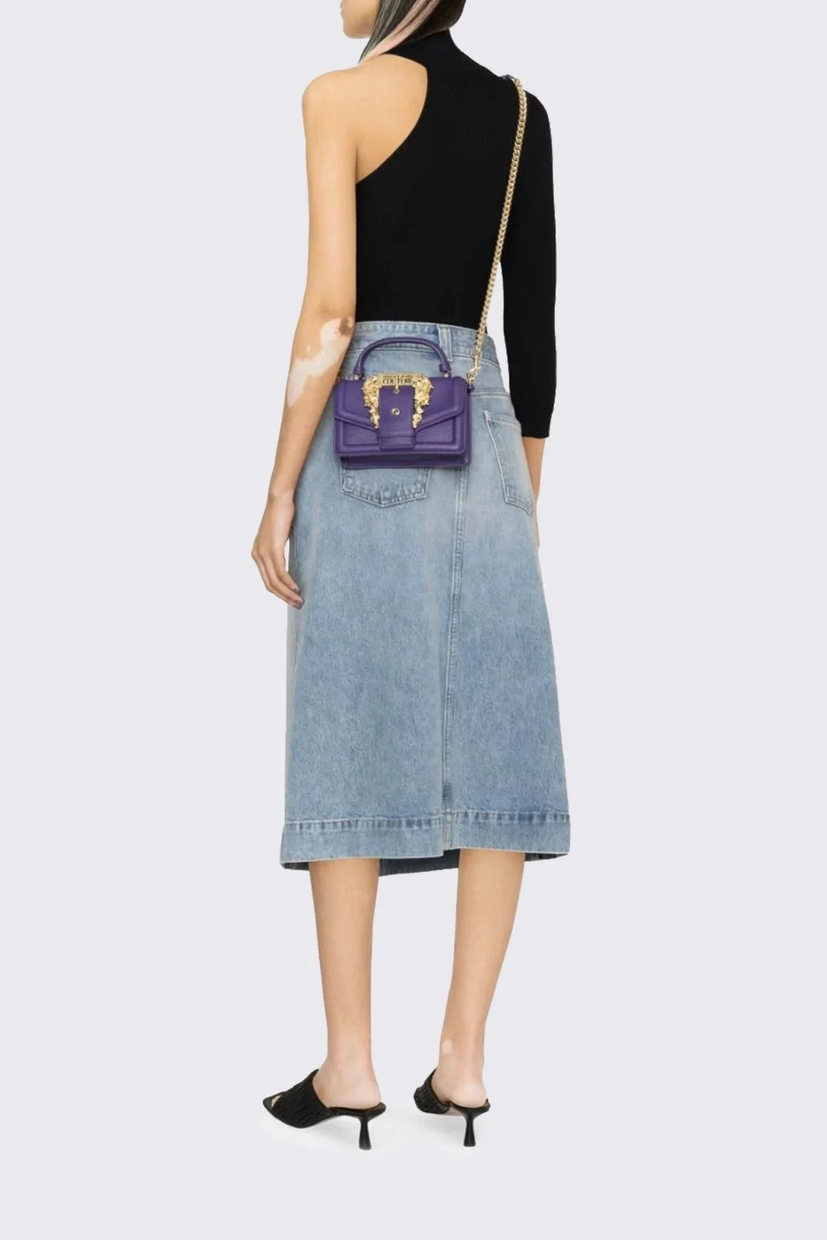 Versace Jeans Couture Barok Tokalı Zincir Askılı Bayan Çanta 75VA4BF6 ZS413 308 MOR - 2