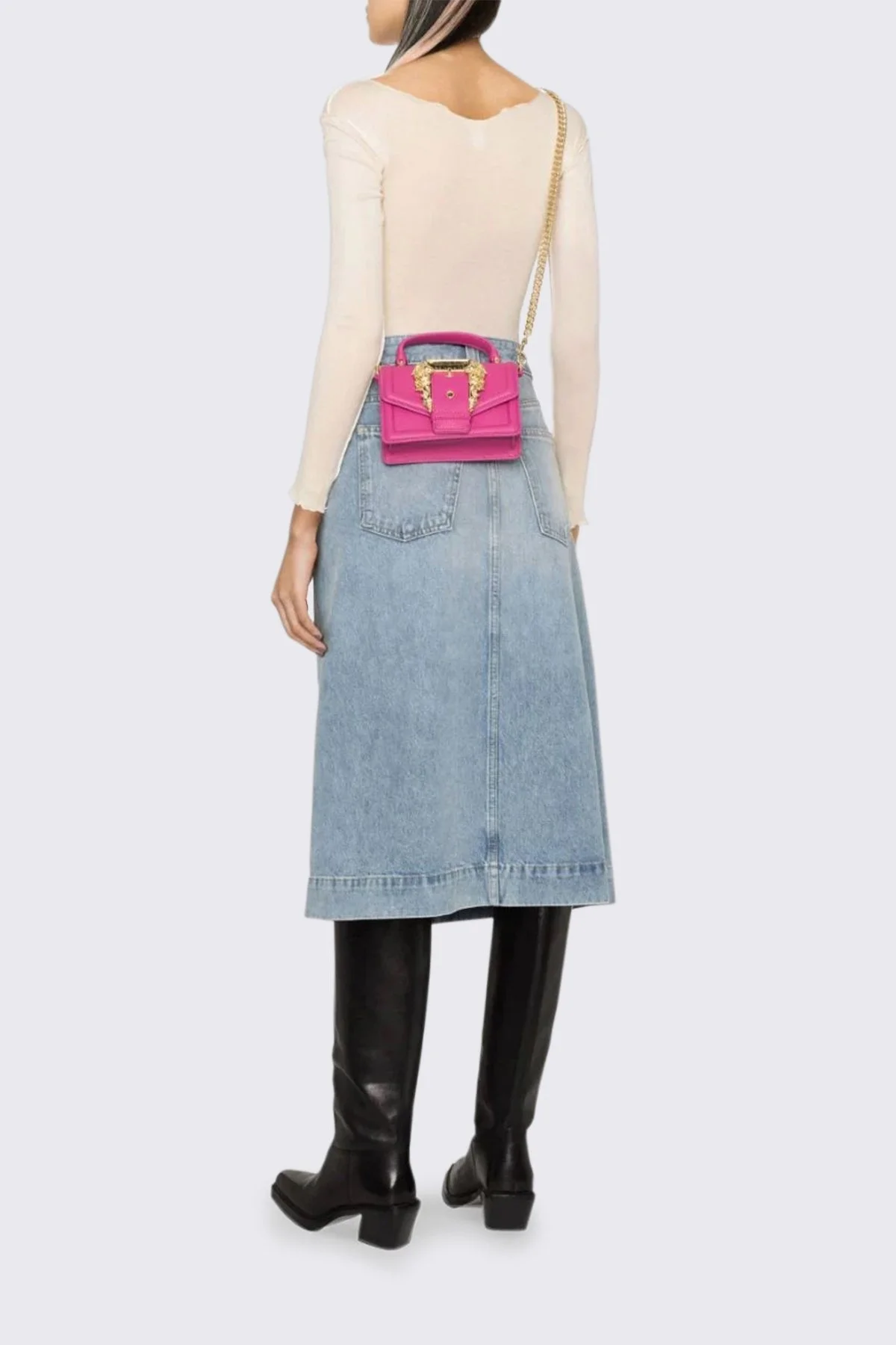 Versace Jeans Couture Barok Tokalı Zincir Askılı Bayan Çanta 75VA4BF6 ZS4134 55 FUŞYA - 2