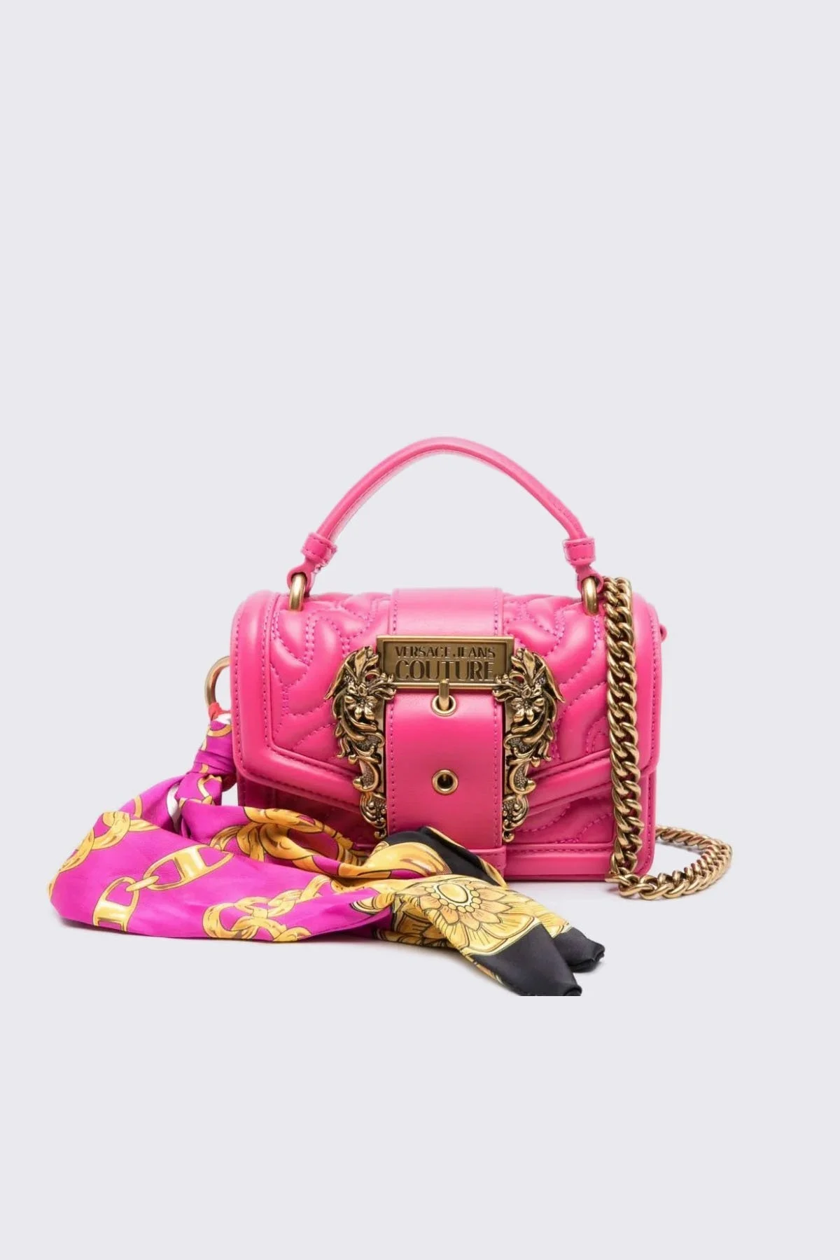 Versace Jeans Couture Barok Tokalı Zincir Askılı Fularlı Tote Bayan Çanta 75VA4BF6 ZS8034 55 FUŞYA - 1