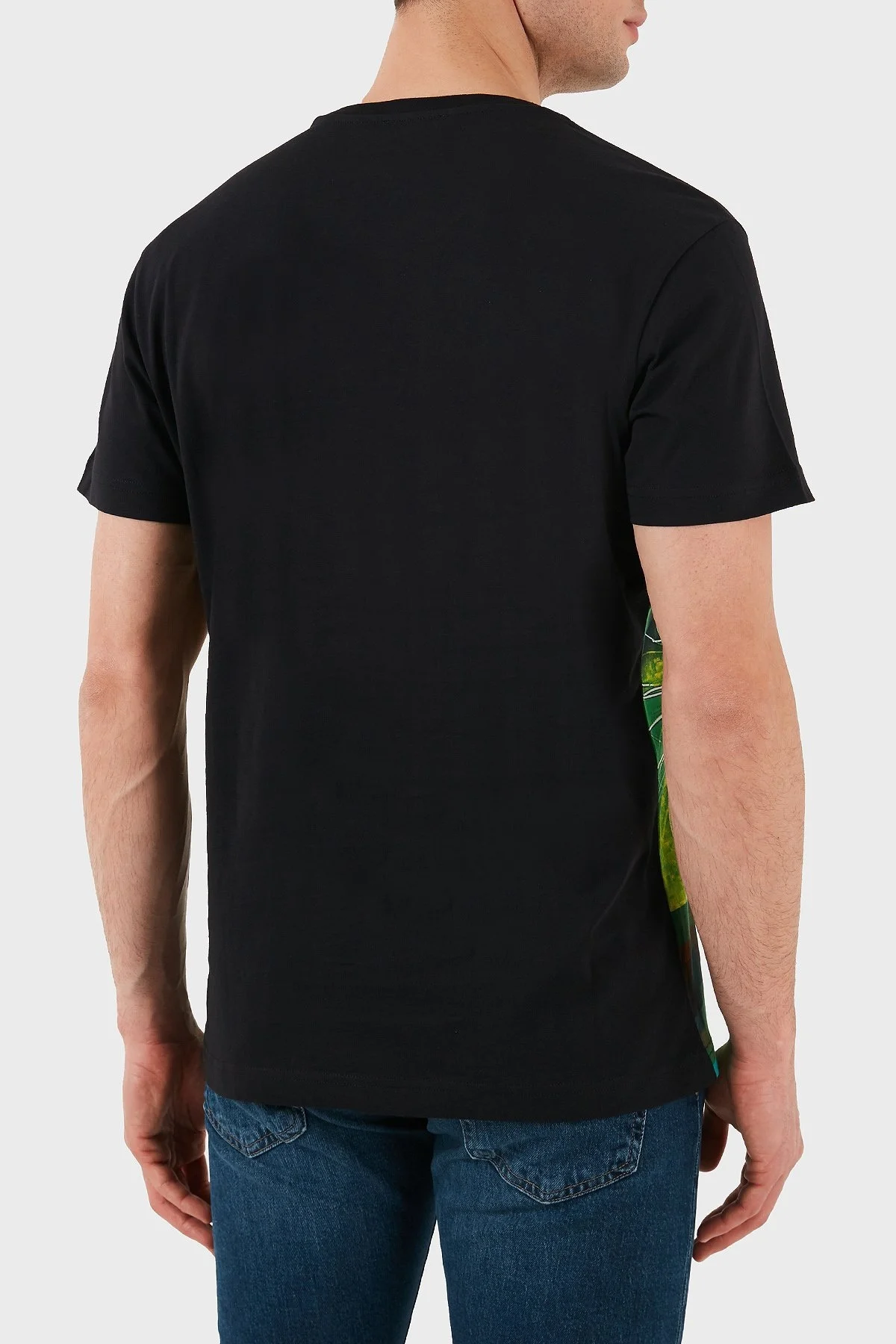 Versace Jeans Couture Baskılı % 100 Pamuk Regular Fit Bisiklet Yaka Erkek T Shirt B3GRB72A 36609 899 SİYAH - 8