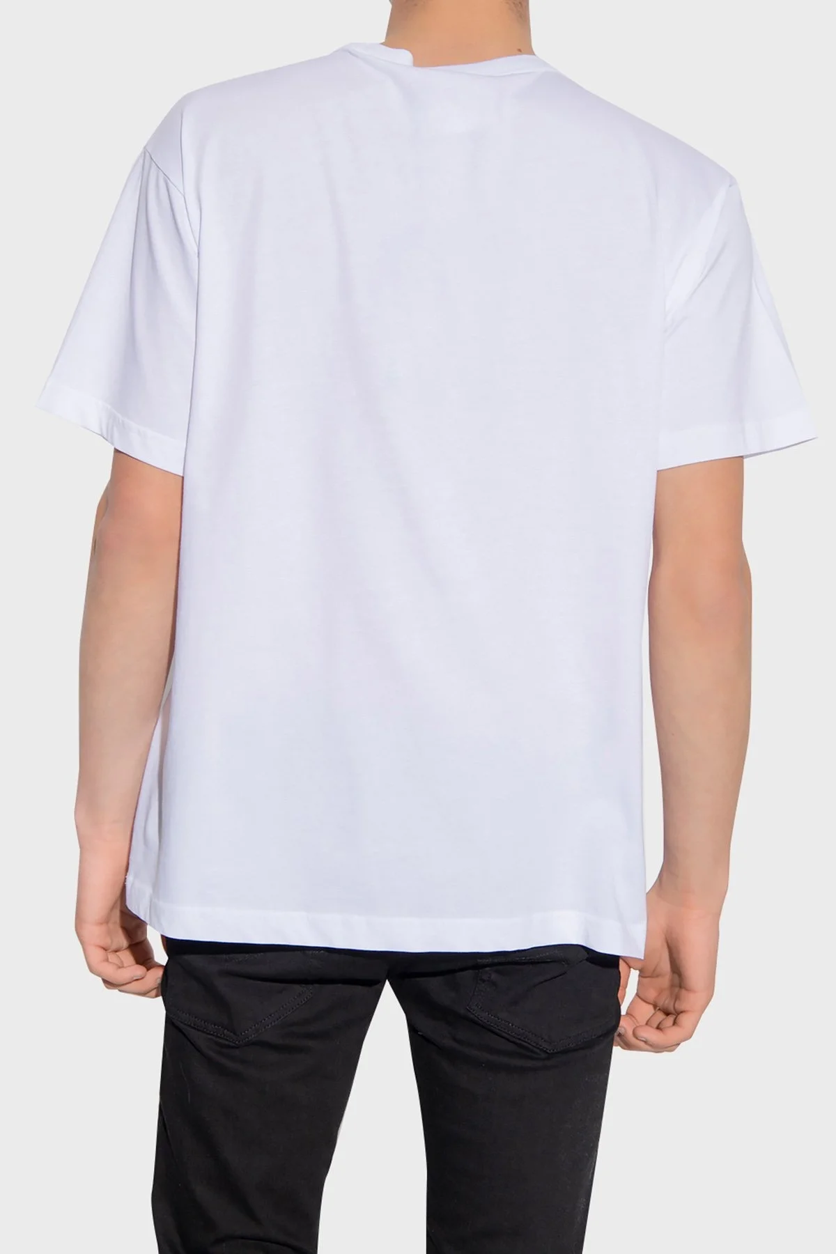 Versace Jeans Couture Baskılı Bisiklet Yaka % 100 Pamuk Regular Fit Erkek T Shirt 74GAHT05 CJ00T G03 BEYAZ - 2