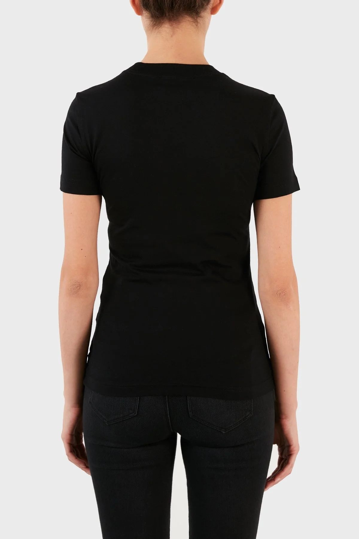 Versace Jeans Couture Logolu % 100 Pamuk Bisiklet Yaka Bayan T Shirt B2HWA7PA 30457 899 SİYAH - 2