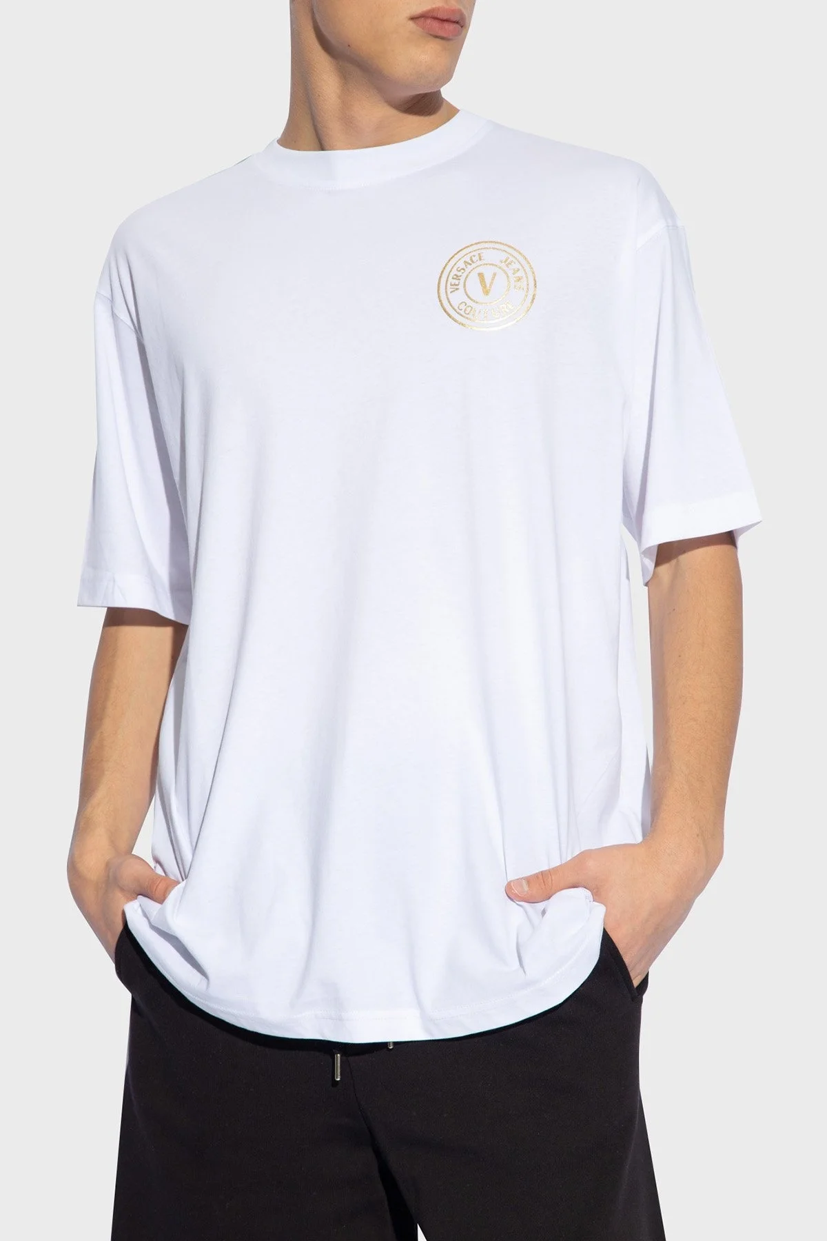 Versace Jeans Couture Bisiklet Yaka Pamuklu Relaxed Fit