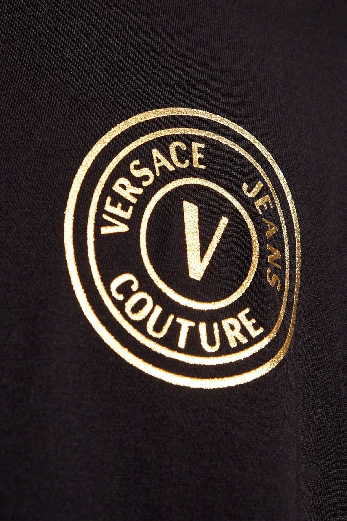 Versace Jeans Couture Bisiklet Yaka Pamuklu Relaxed Fit Erkek T Shirt 76GAHT03 CJ00T G89 SİYAH - 4