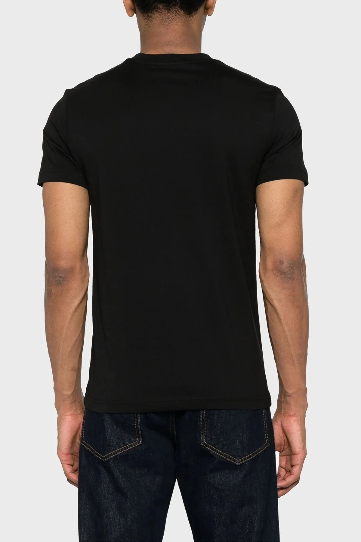 Versace Jeans Couture Bisiklet Yaka Pamuklu Slim Fit Erkek T Shirt 76GAHT02 CJ00T G89 SİYAH - 3