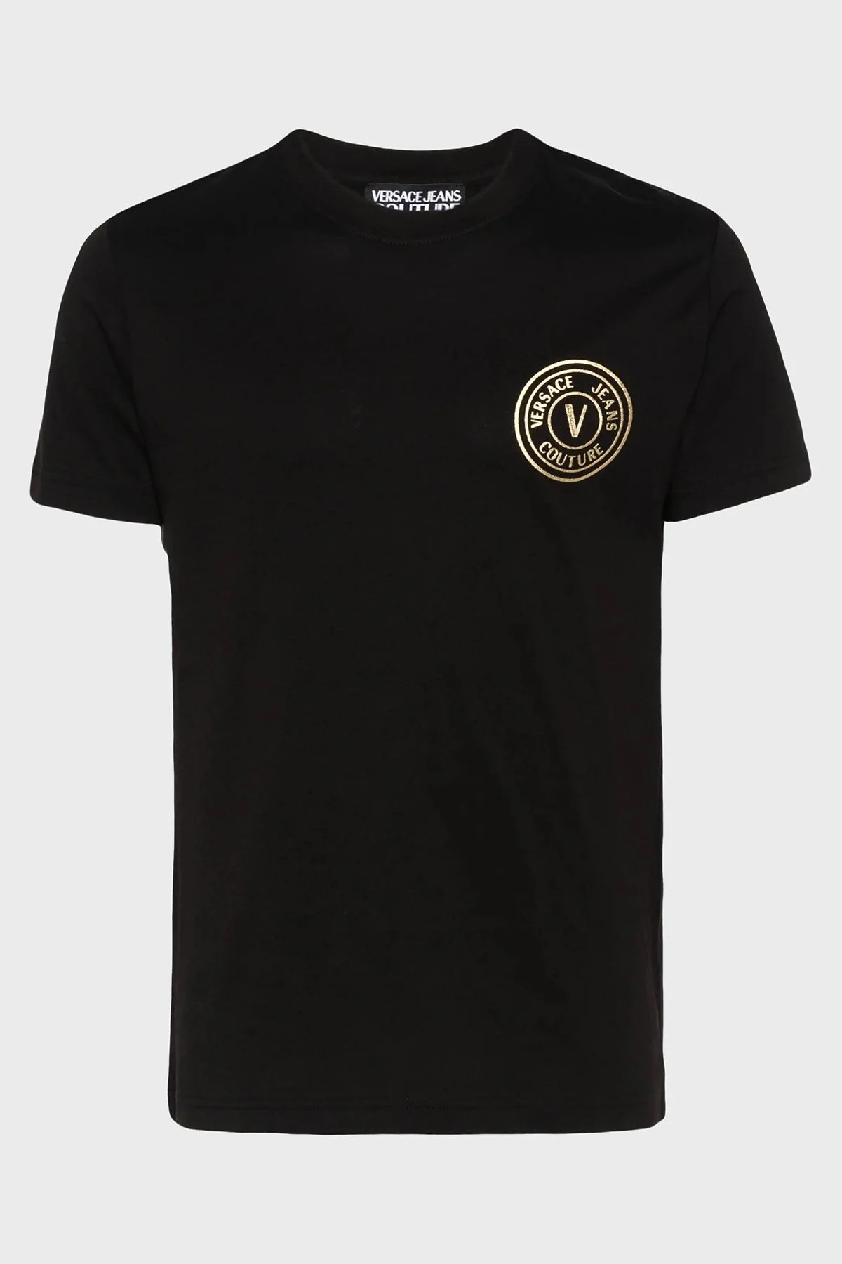 Versace Jeans Couture Bisiklet Yaka Pamuklu Slim Fit Erkek T Shirt 76GAHT02 CJ00T G89 SİYAH - 5