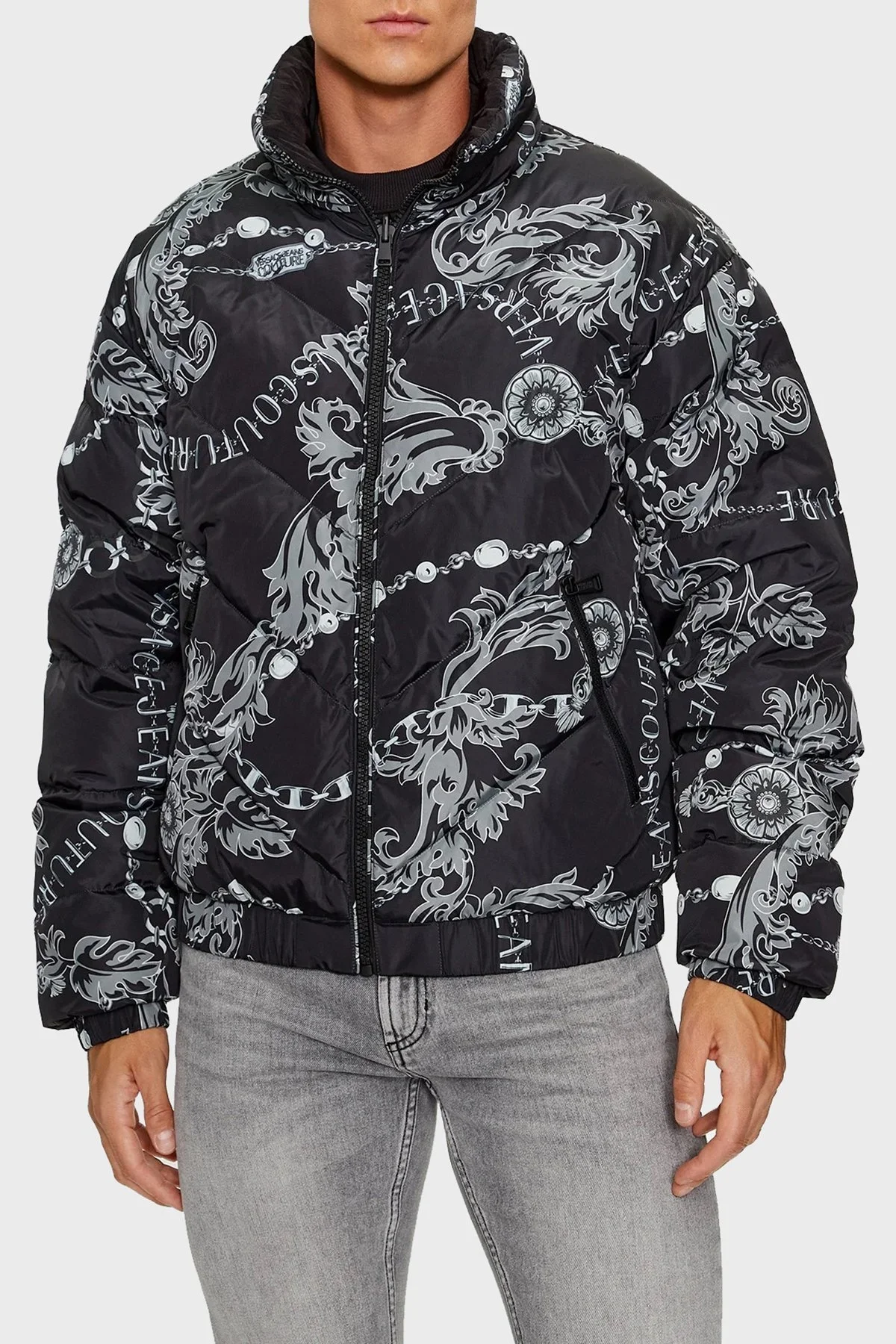 Versace Jeans Couture Çift Taraflı Kuş Tüyü Dolgulu Erkek Mont 75GAUD04 CQS70 899 SİYAH - 1