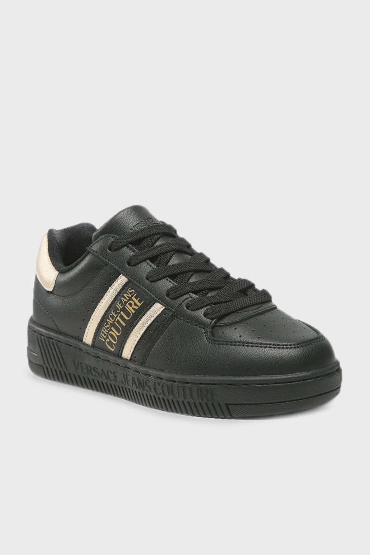 Versace Jeans Couture Deri Sneaker Bayan Ayakkabı 73VA3SJ7 ZP158 G89 SİYAH - 2