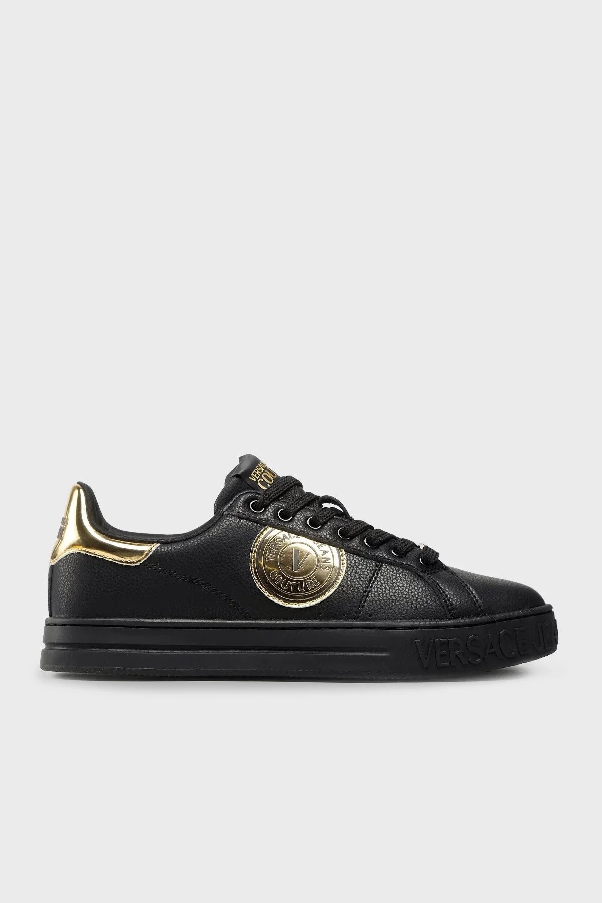 Versace Jeans Couture Deri Sneaker Erkek Ayakkabı 73YA3SK1 ZP165 G89 SİYAH - 1