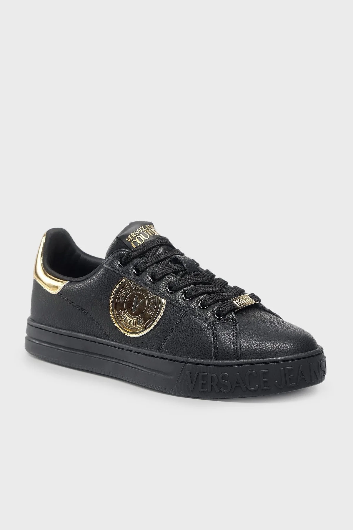 Versace Jeans Couture Deri Sneaker Erkek Ayakkabı 73YA3SK1 ZP165 G89 SİYAH - 2