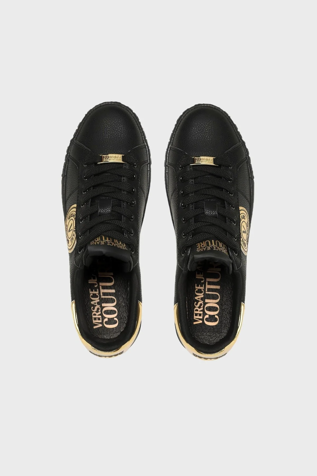 Versace Jeans Couture Deri Sneaker Erkek Ayakkabı 73YA3SK1 ZP165 G89 SİYAH - 5