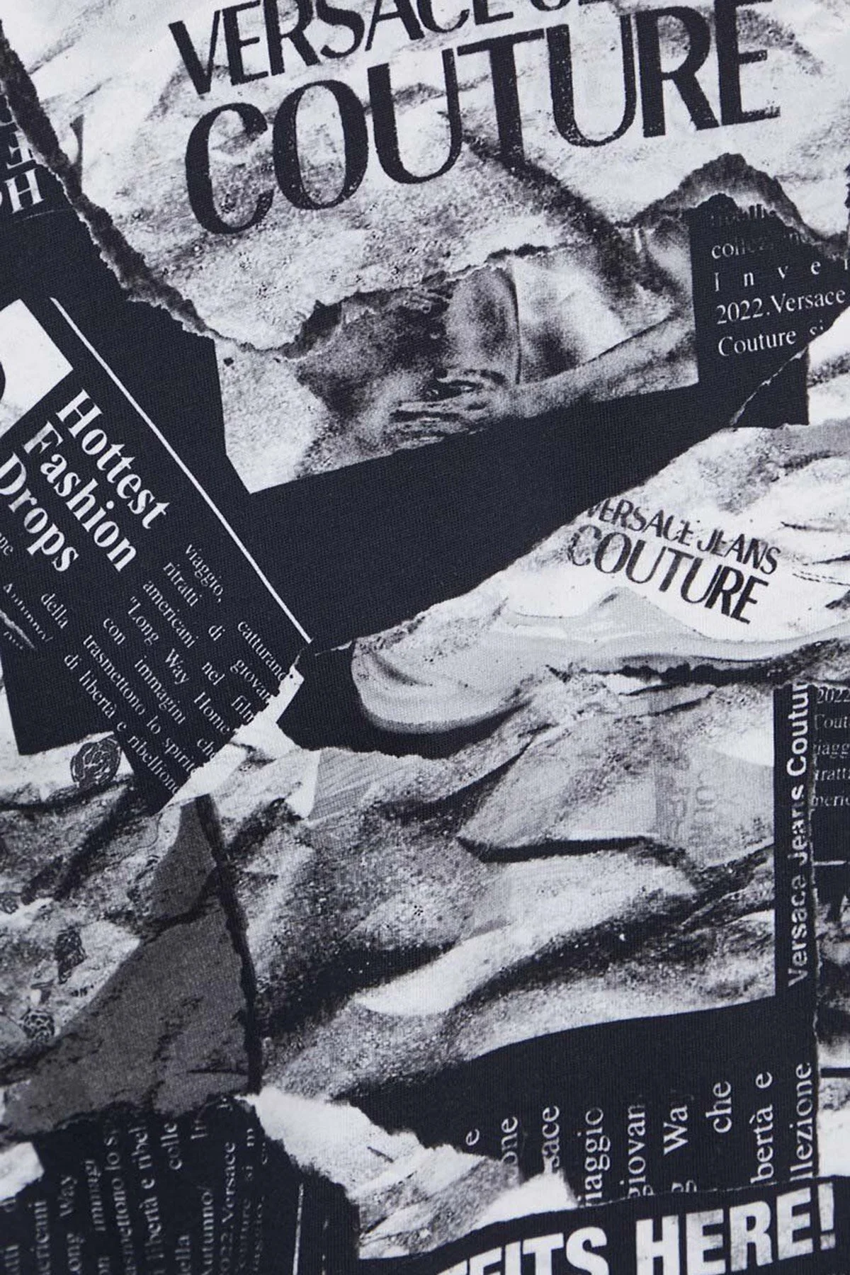 Versace Jeans Couture Desenli Bisiklet Yaka Pamuklu Relaxed Fit Erkek T Shirt 76GAH6L0 JS275 899 SİYAH - 4