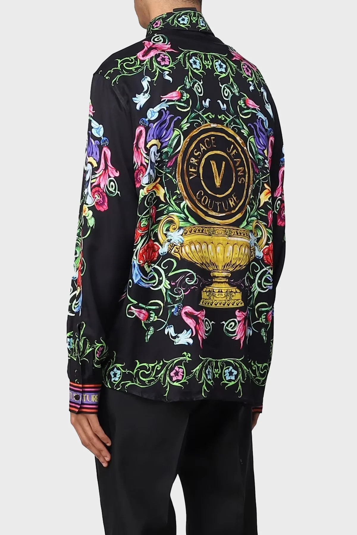 Versace Jeans Couture Desenli Loose Fit Erkek Gömlek 74GAL2RG NS213 G89 SİYAH - 3