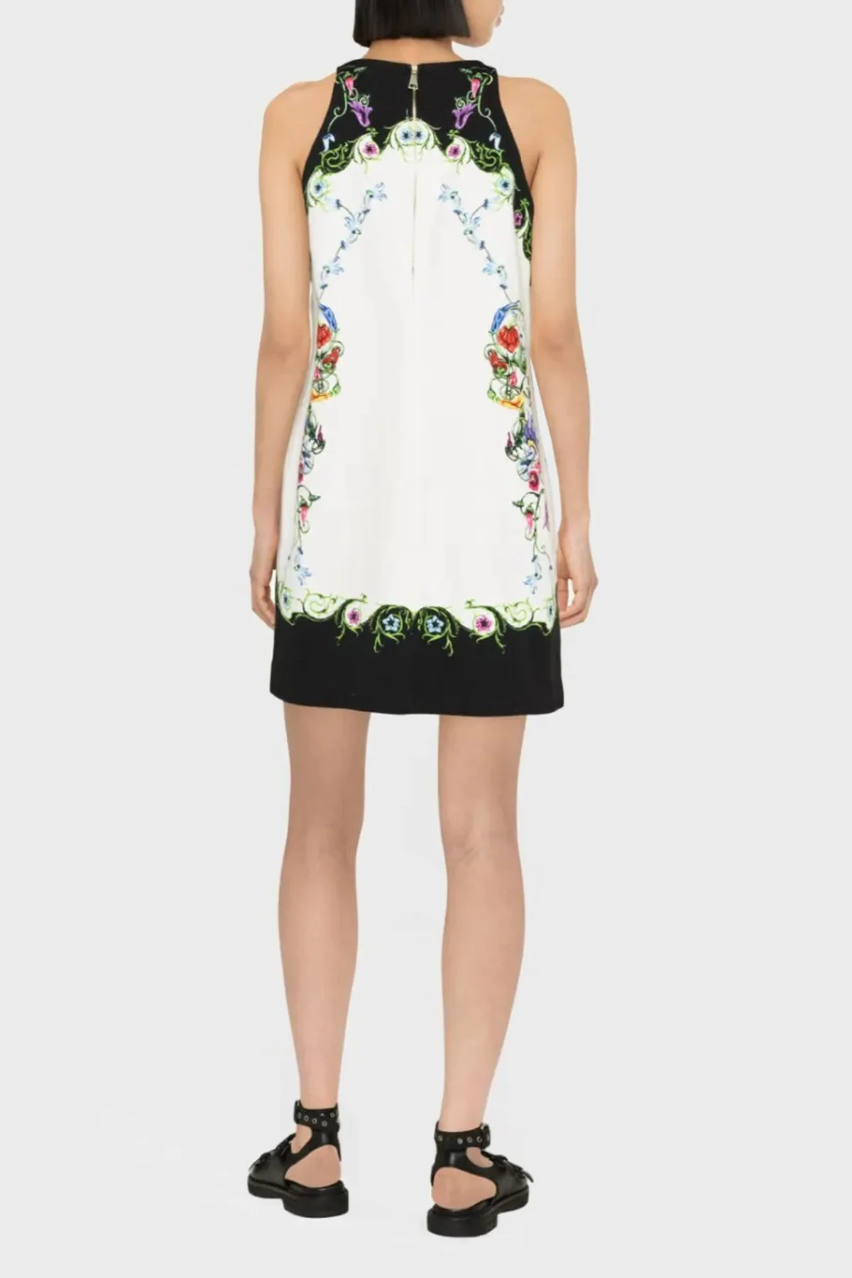 Versace Jeans Couture Desenli Pamuklu A-Line Mini Kadın Elbise 74HAO95P ES058L54 G03 BEYAZ - 2