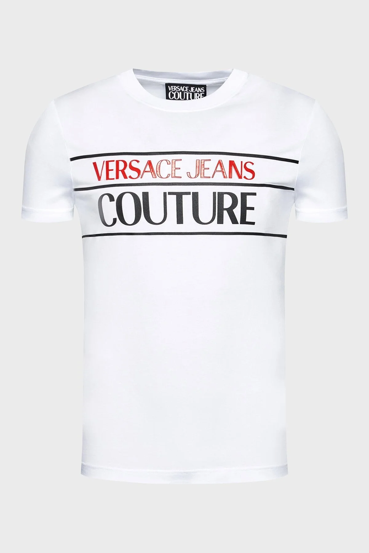 Versace Jeans Couture Baskılı Bisiklet Yaka % 100 Pamuk Erkek T Shirt B3GWA7TC 30319 003 BEYAZ - 4