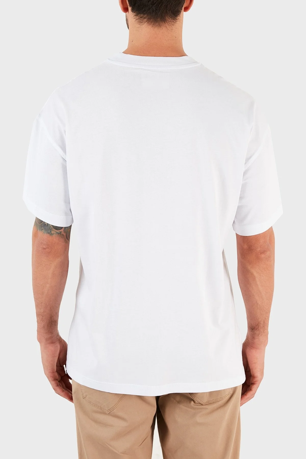 Versace Jeans Couture % 100 Pamuklu Oversize Erkek T Shirt B3GWA7TR 30319 K41 BEYAZ - 2