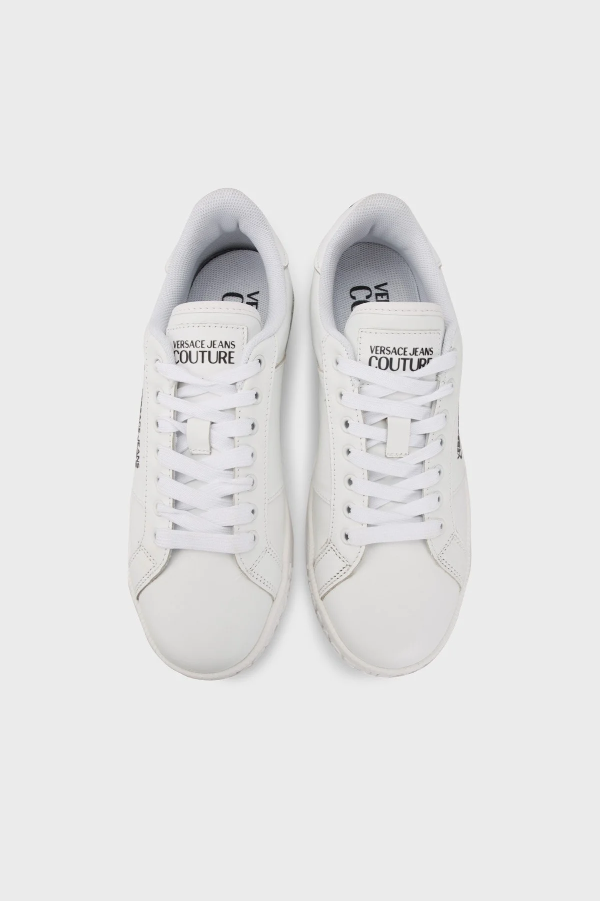 Versace Jeans Couture Hakiki Deri Logolu Sneaker Erkek Ayakkabı 74YA3SKE ZP097 003 BEYAZ - 5