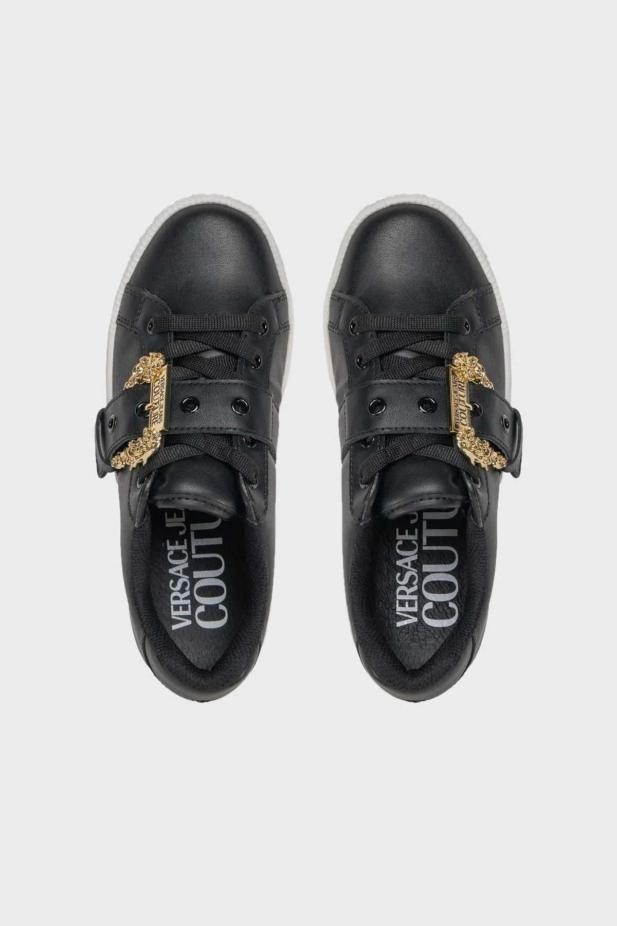 Versace Jeans Couture Hakiki Deri Sneaker Bayan Ayakkabı 76VA3SK9 ZP311 899 SİYAH - 5