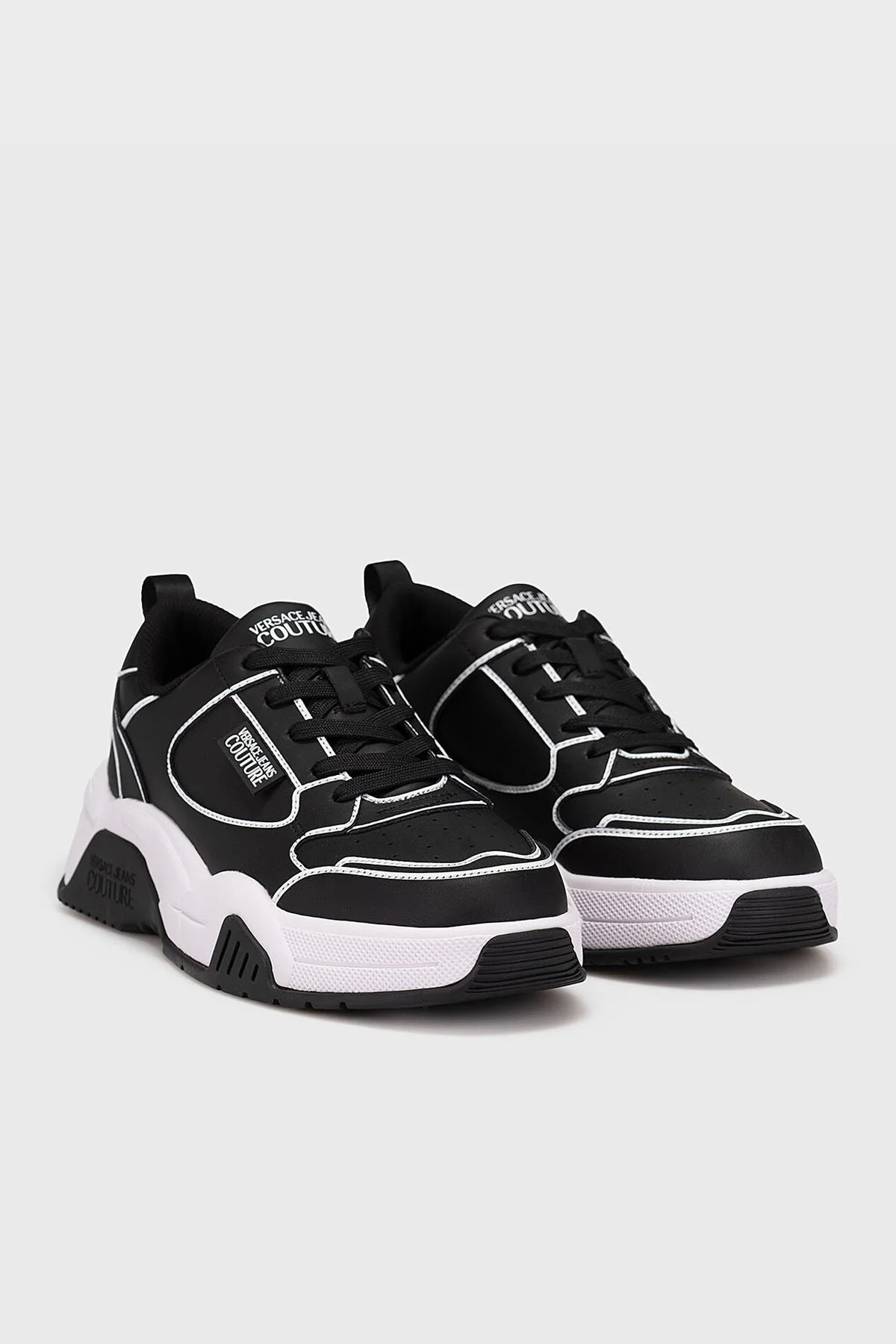 Versace Jeans Couture Hakiki Deri Sneaker Erkek Ayakkabı 74YA3SFB ZP233 899 SİYAH - 3