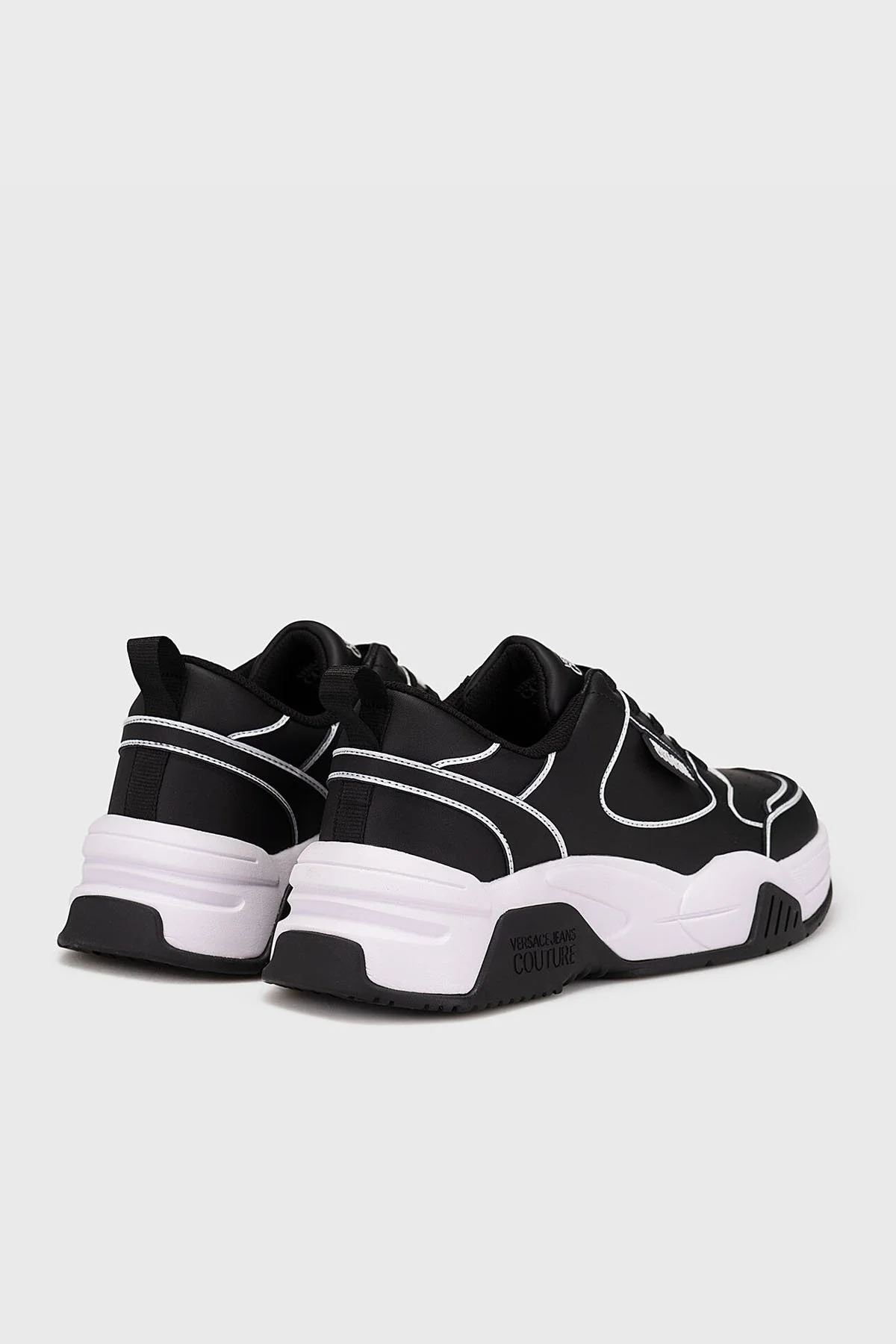 Versace Jeans Couture Hakiki Deri Sneaker Erkek Ayakkabı 74YA3SFB ZP233 899 SİYAH - 4