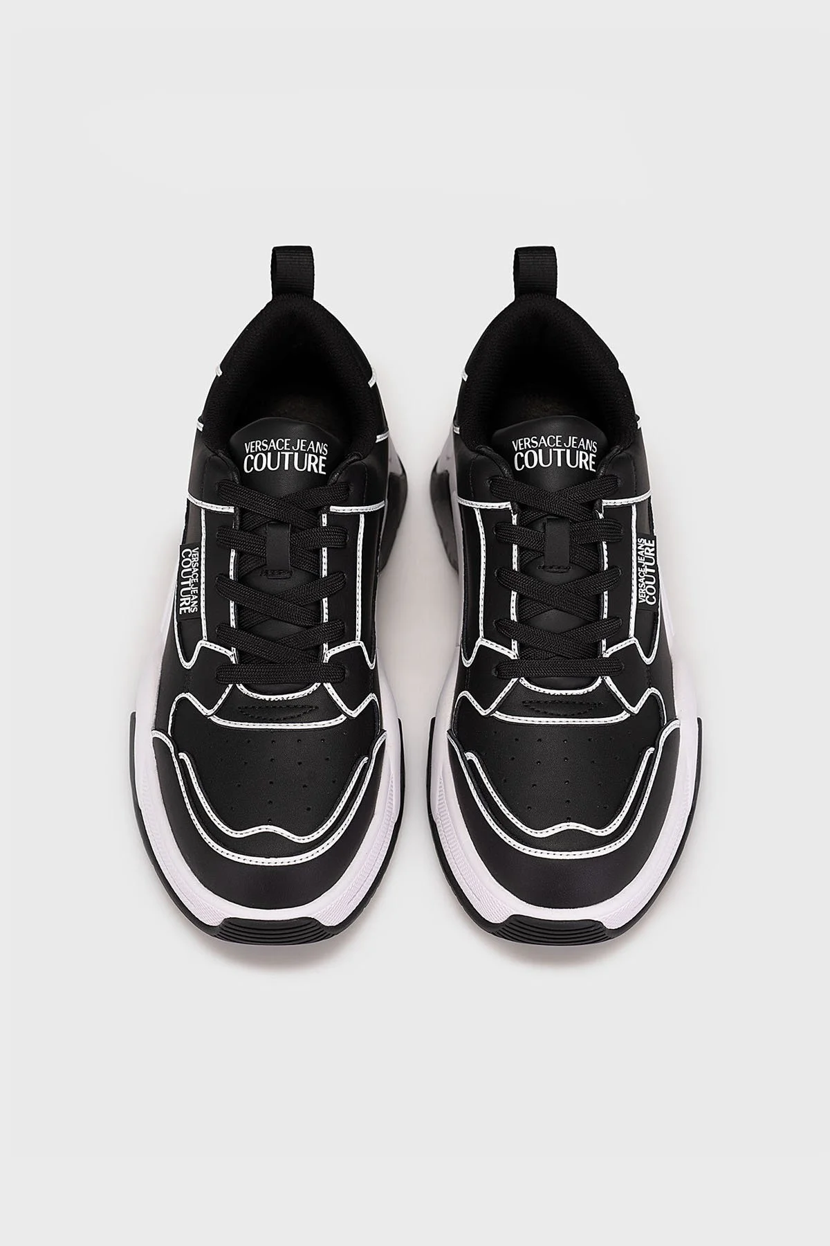 Versace Jeans Couture Hakiki Deri Sneaker Erkek Ayakkabı 74YA3SFB ZP233 899 SİYAH - 6