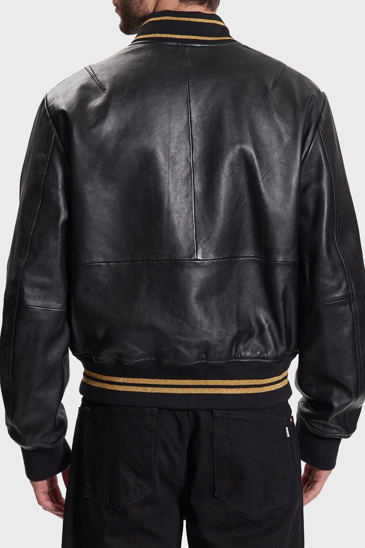 Versace Jeans Couture Kolej Yaka Cepli Logolu Regular Fit Erkek Deri Ceket 74GAVP07 CPPS3 899 SİYAH - 2