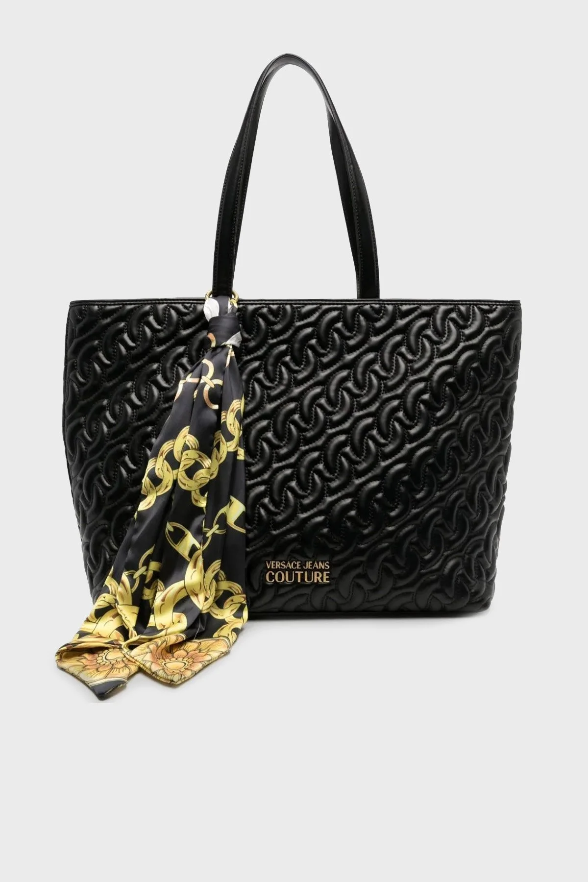 Versace Jeans Couture Logo Baskılı Fularlı Tote Bayan Çanta 75VA4BA9 ZS803 899 SİYAH - 1