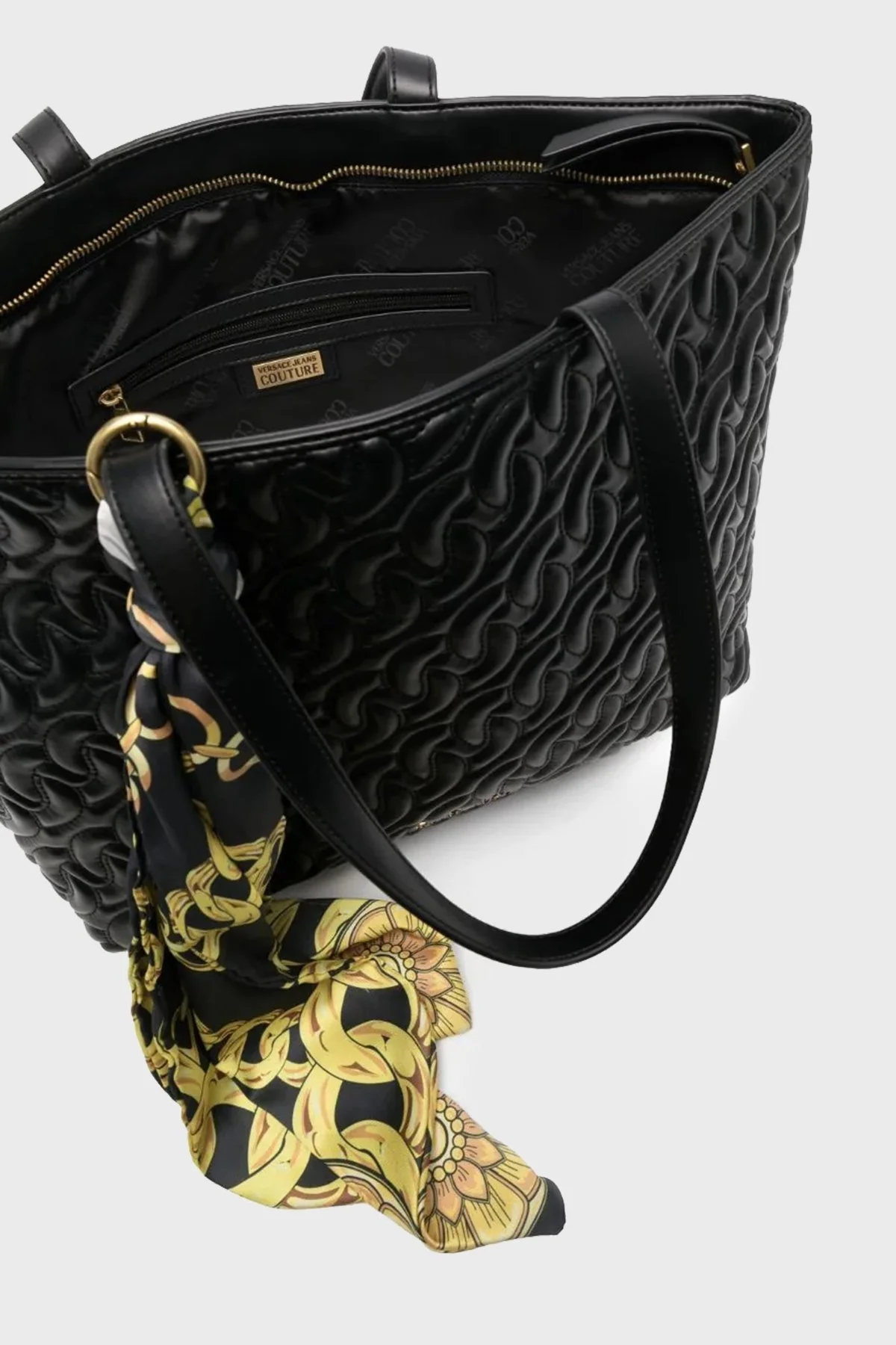Versace Jeans Couture Logo Baskılı Fularlı Tote Bayan Çanta 75VA4BA9 ZS803 899 SİYAH - 5