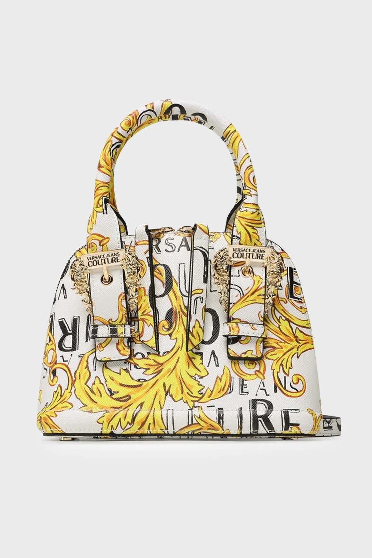 Versace Jeans Couture Logolu Barok Desenli Çıkarılabilir Uzatma Askılı Bayan Çanta 74VA4BF7 ZS597 G03 BEYAZ - 1